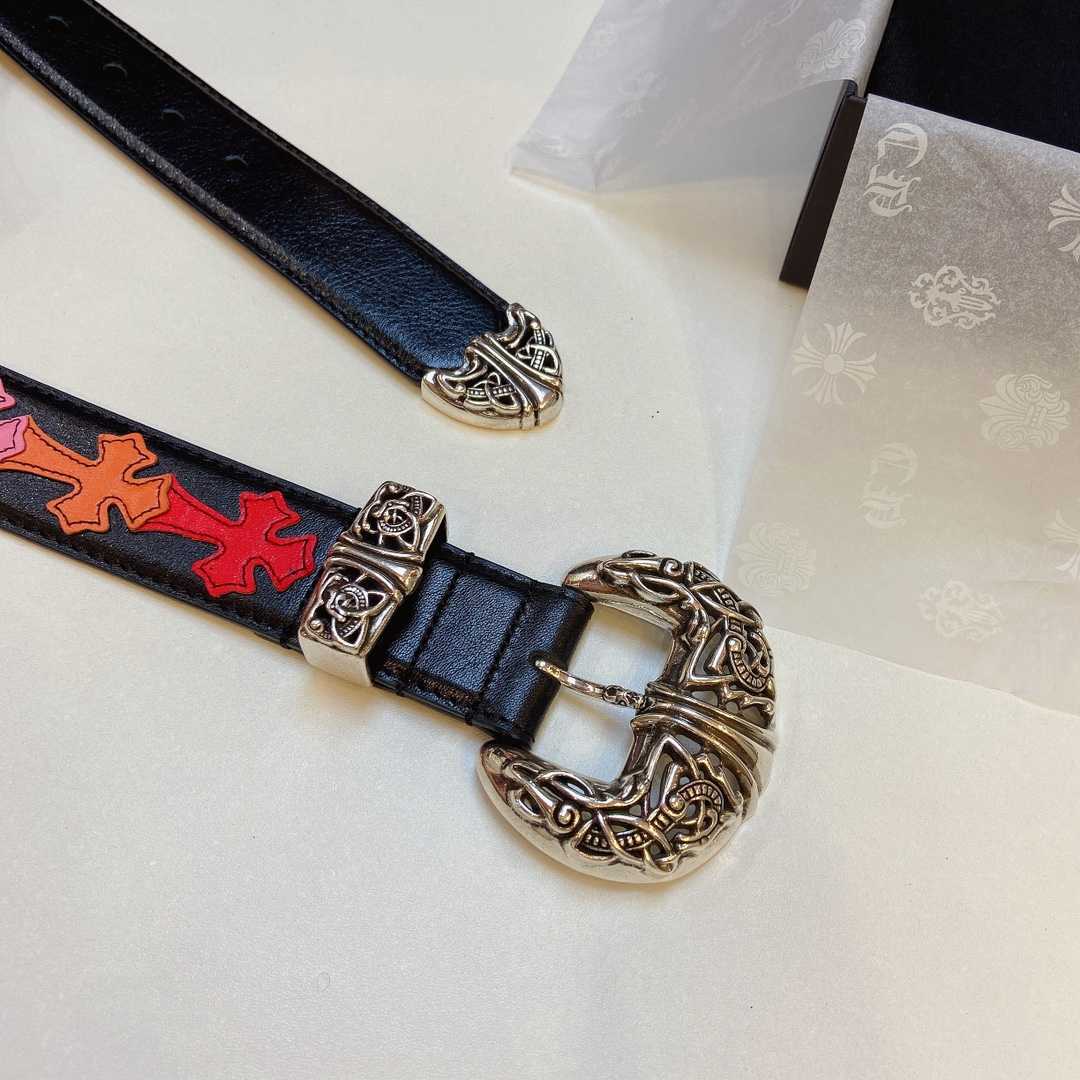 Chrome Hearts Leather Belt    3.8cm - DesignerGu