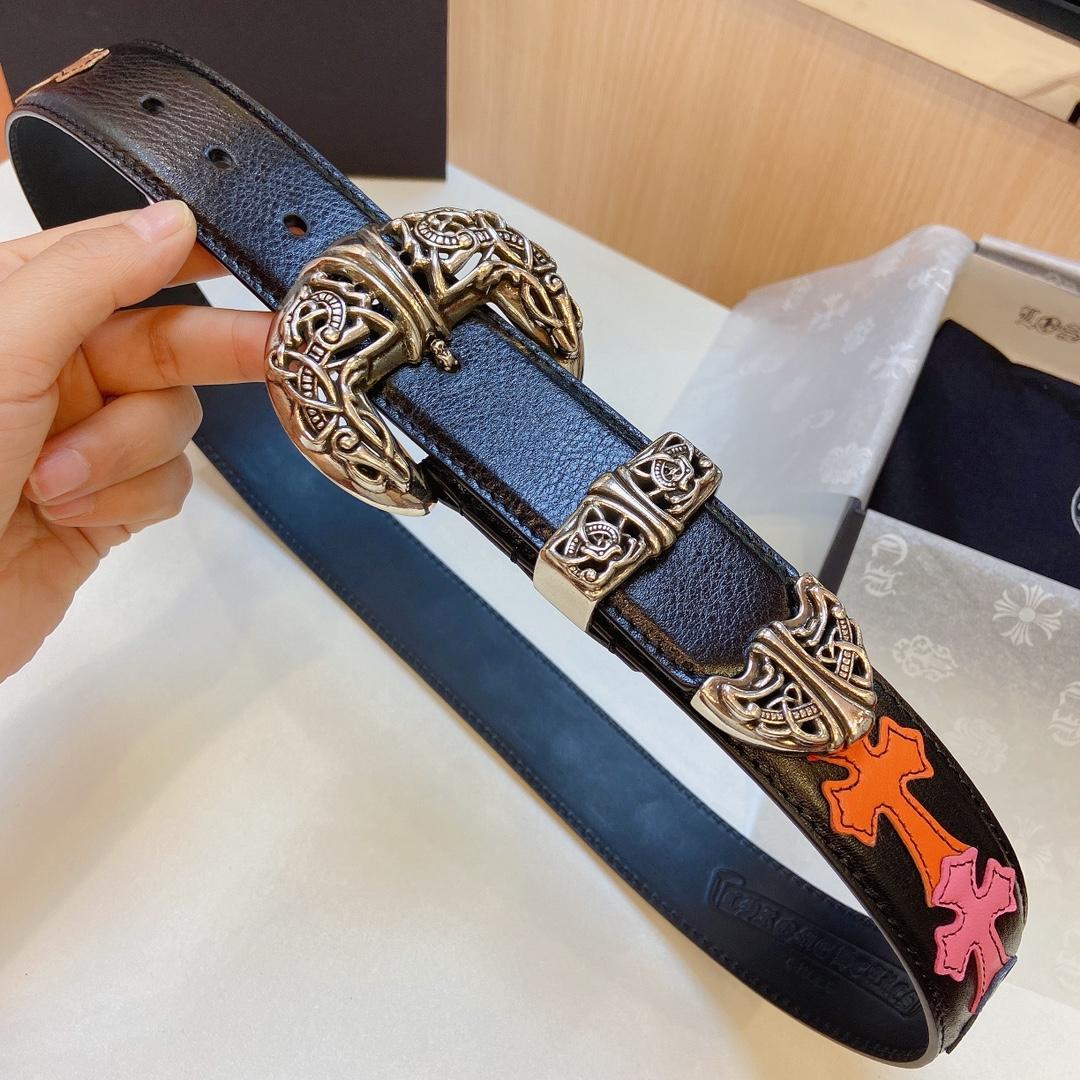 Chrome Hearts Leather Belt    3.8cm - DesignerGu