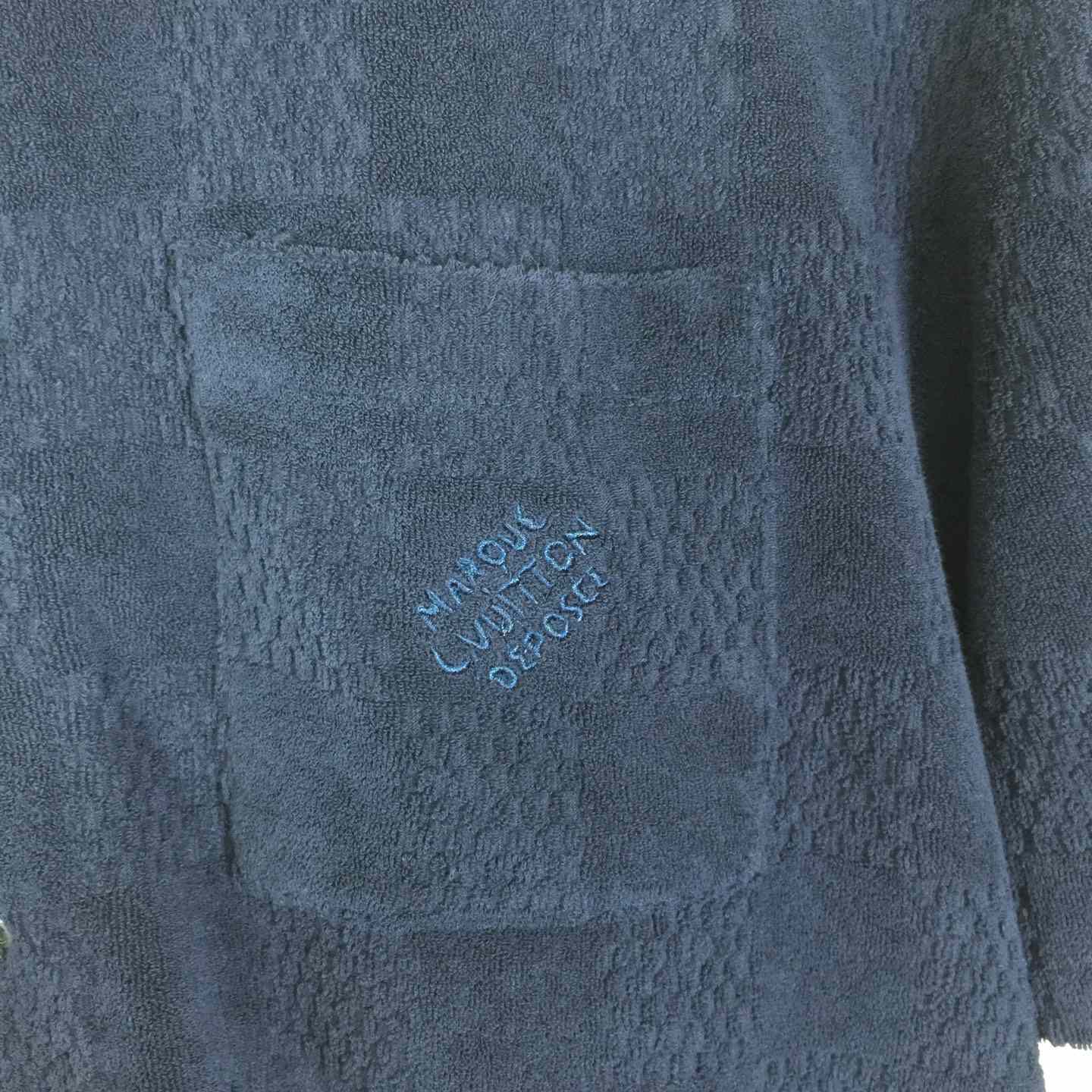 Louis Vuitton Damier French Terry Short-Sleeved Cotton-Blend Shirt   1AGK51 - DesignerGu