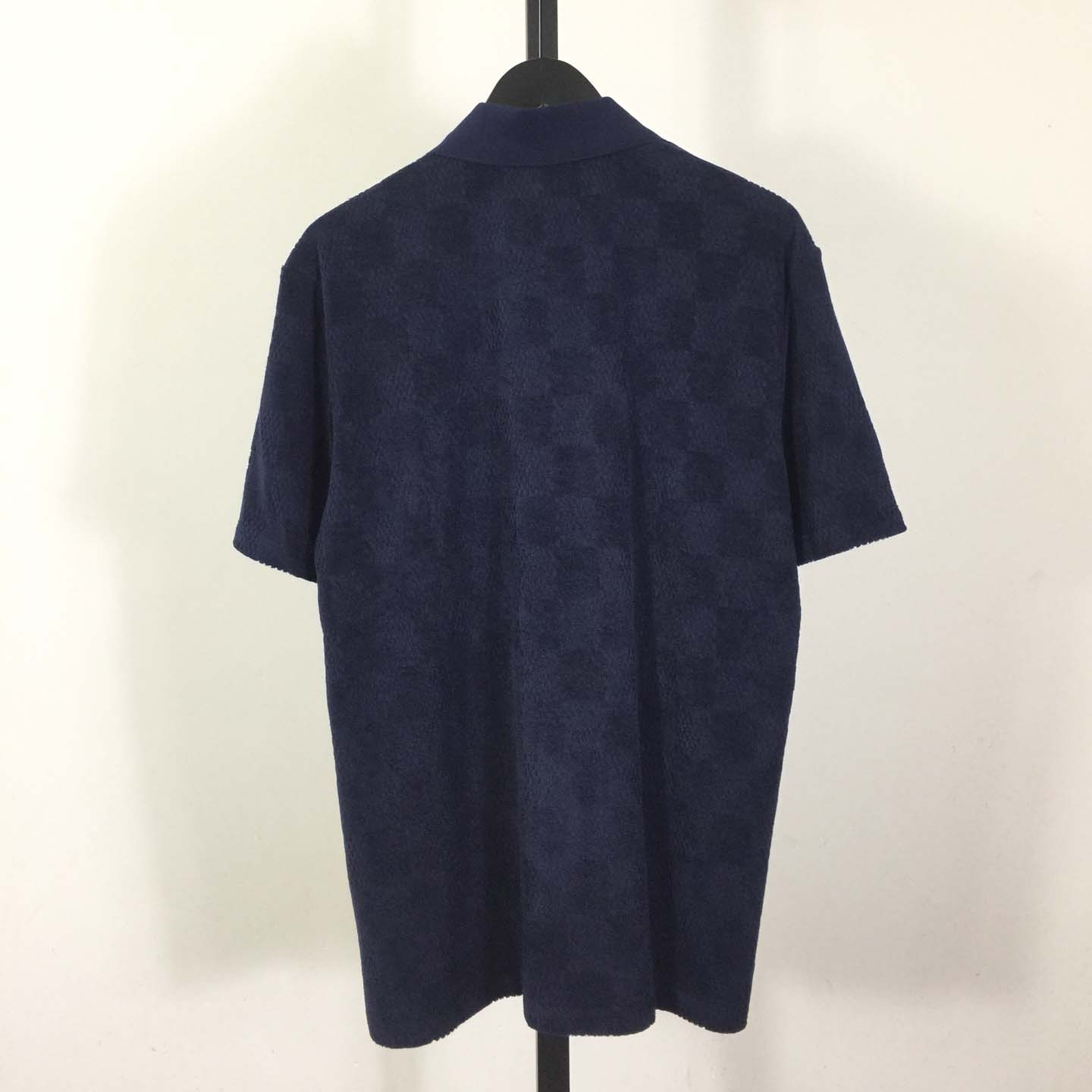 Louis Vuitton Damier French Terry Short-Sleeved Cotton-Blend Shirt   1AGK51 - DesignerGu