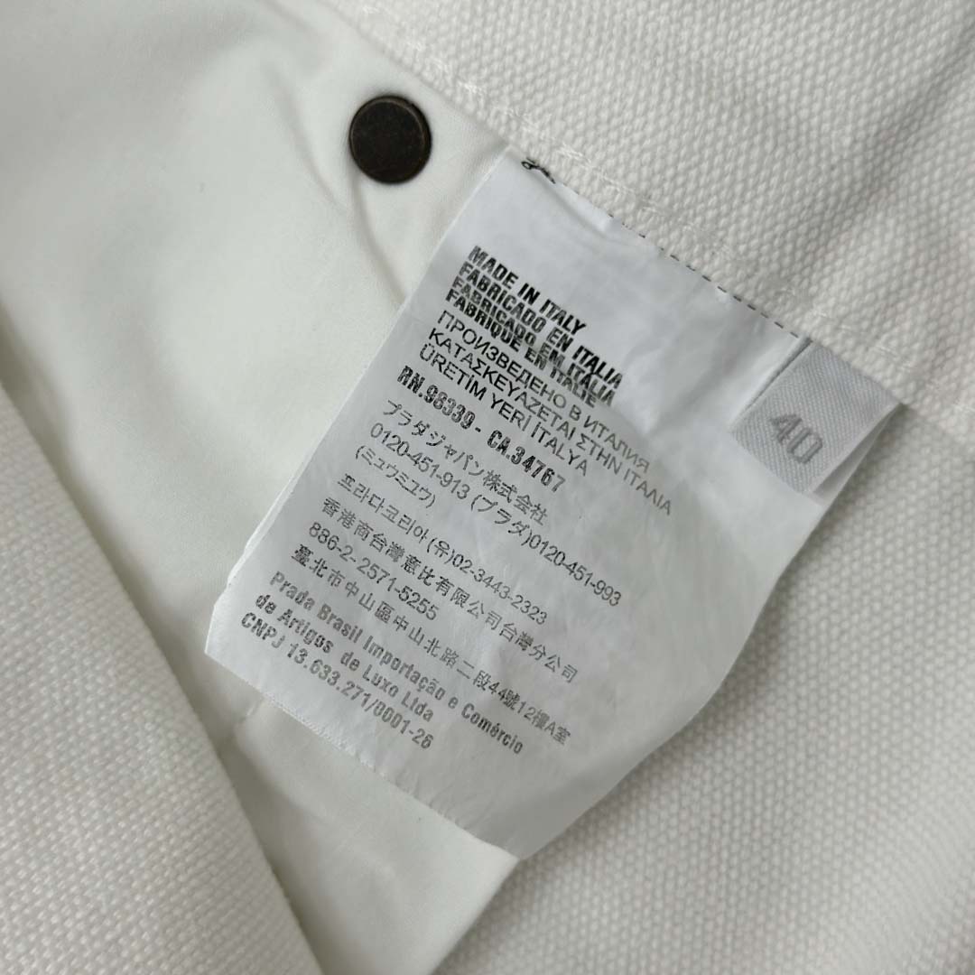Prada White Old Canvas Pants - DesignerGu