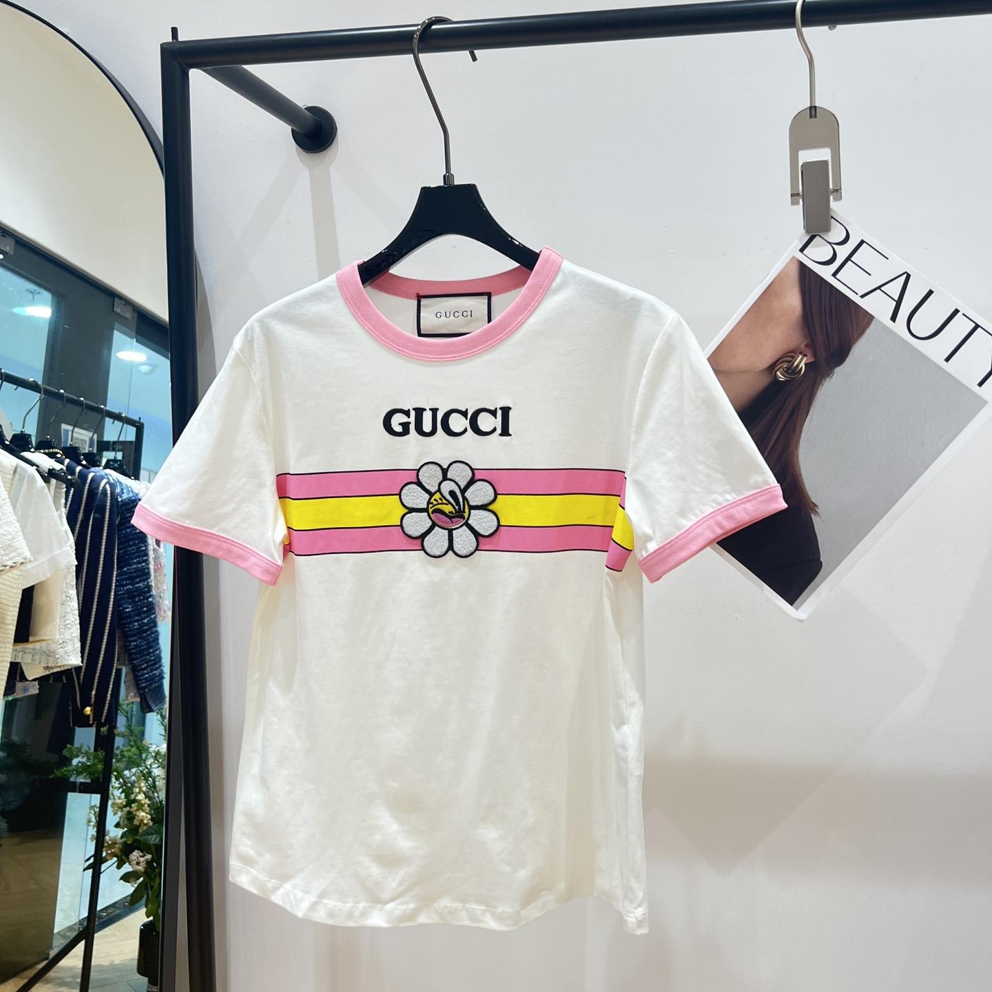 Gucci Cotton Jersey Printed T-shirt yf1213 (50% Off Sale) - DesignerGu