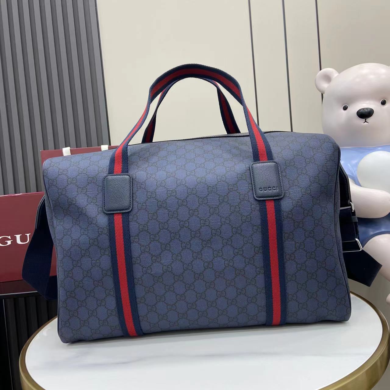 Gucci Medium Duffle Bag With Web - DesignerGu