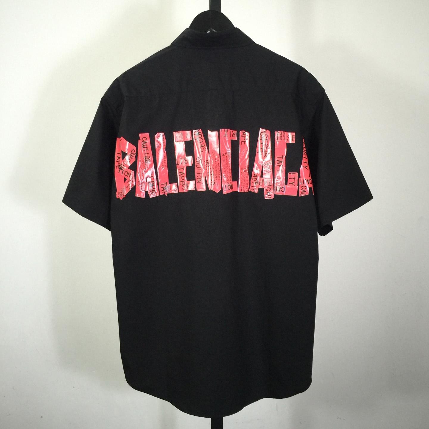 Balenciaga Security Tape Logo  Shirt - DesignerGu