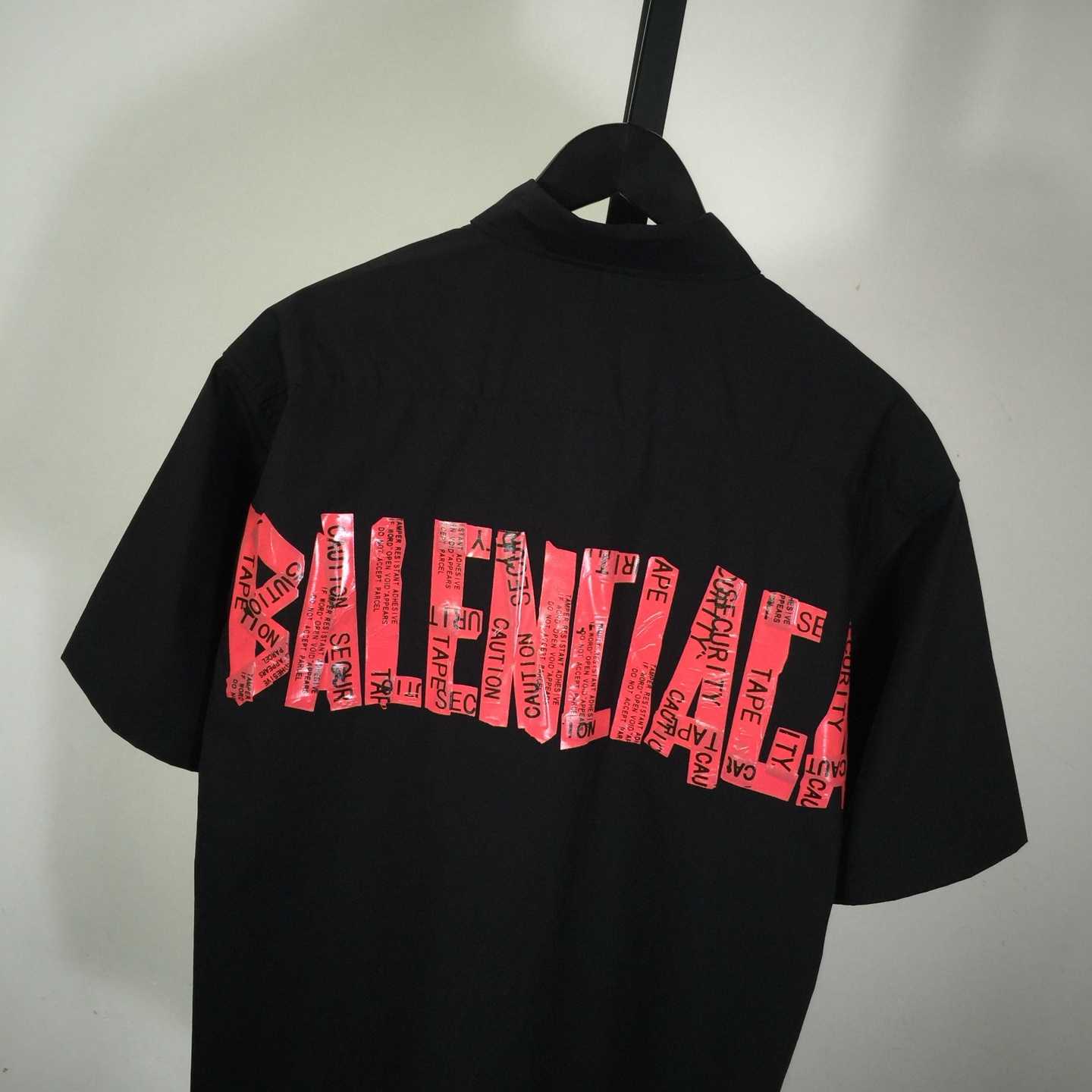 Balenciaga Security Tape Logo  Shirt - DesignerGu