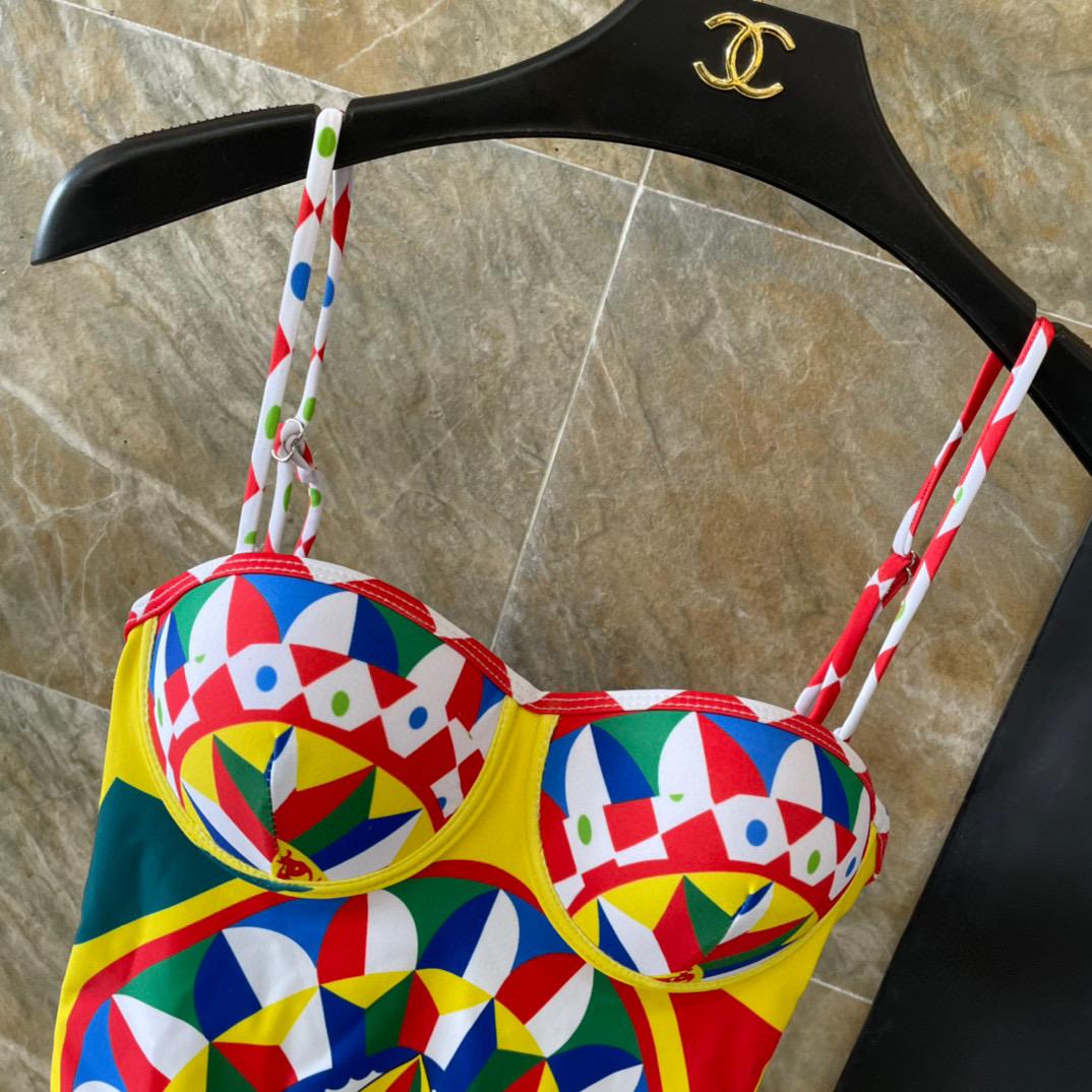 Dolce & Gabbana Carretto-print Balconette One-piece Swimsuit - DesignerGu