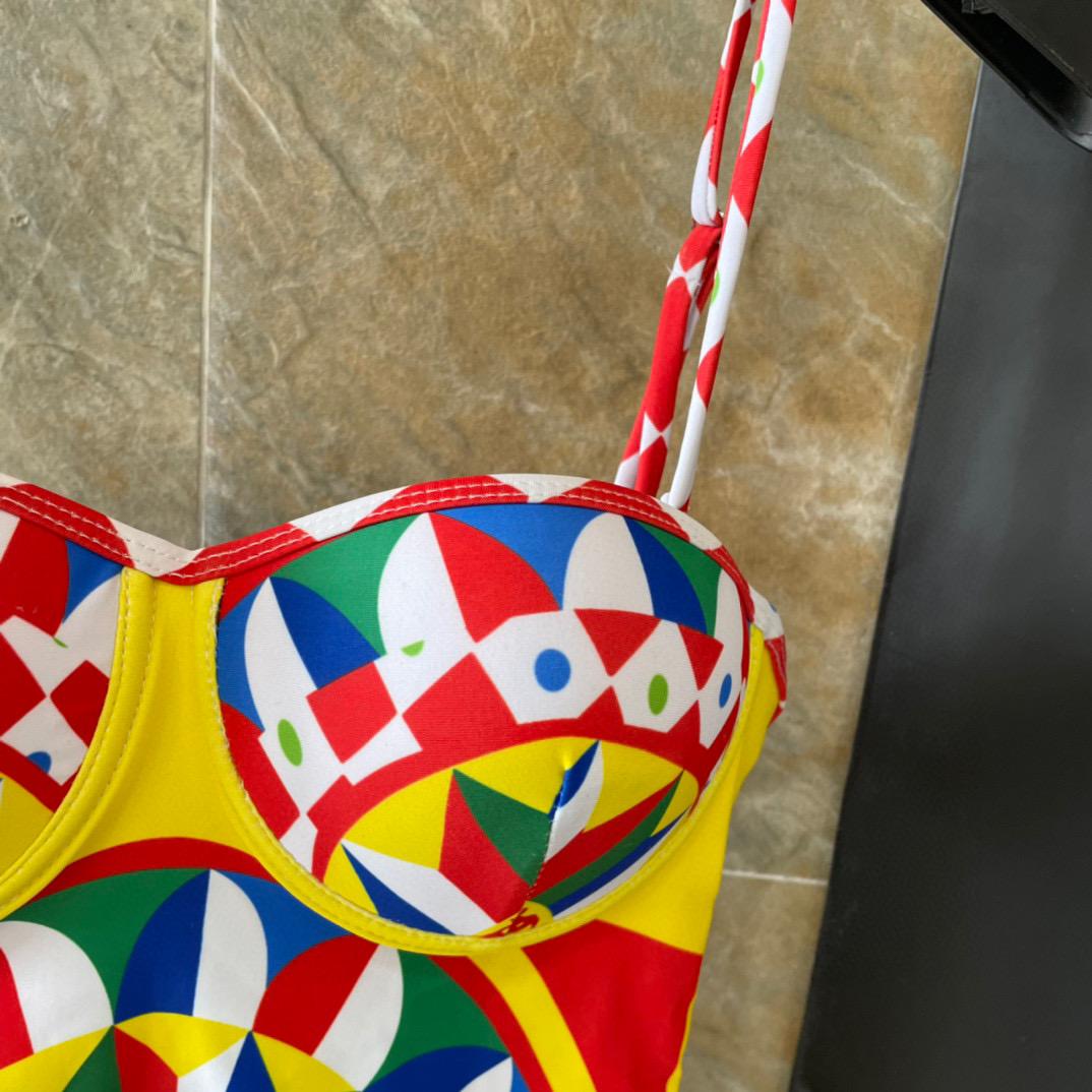 Dolce & Gabbana Carretto-print Balconette One-piece Swimsuit - DesignerGu