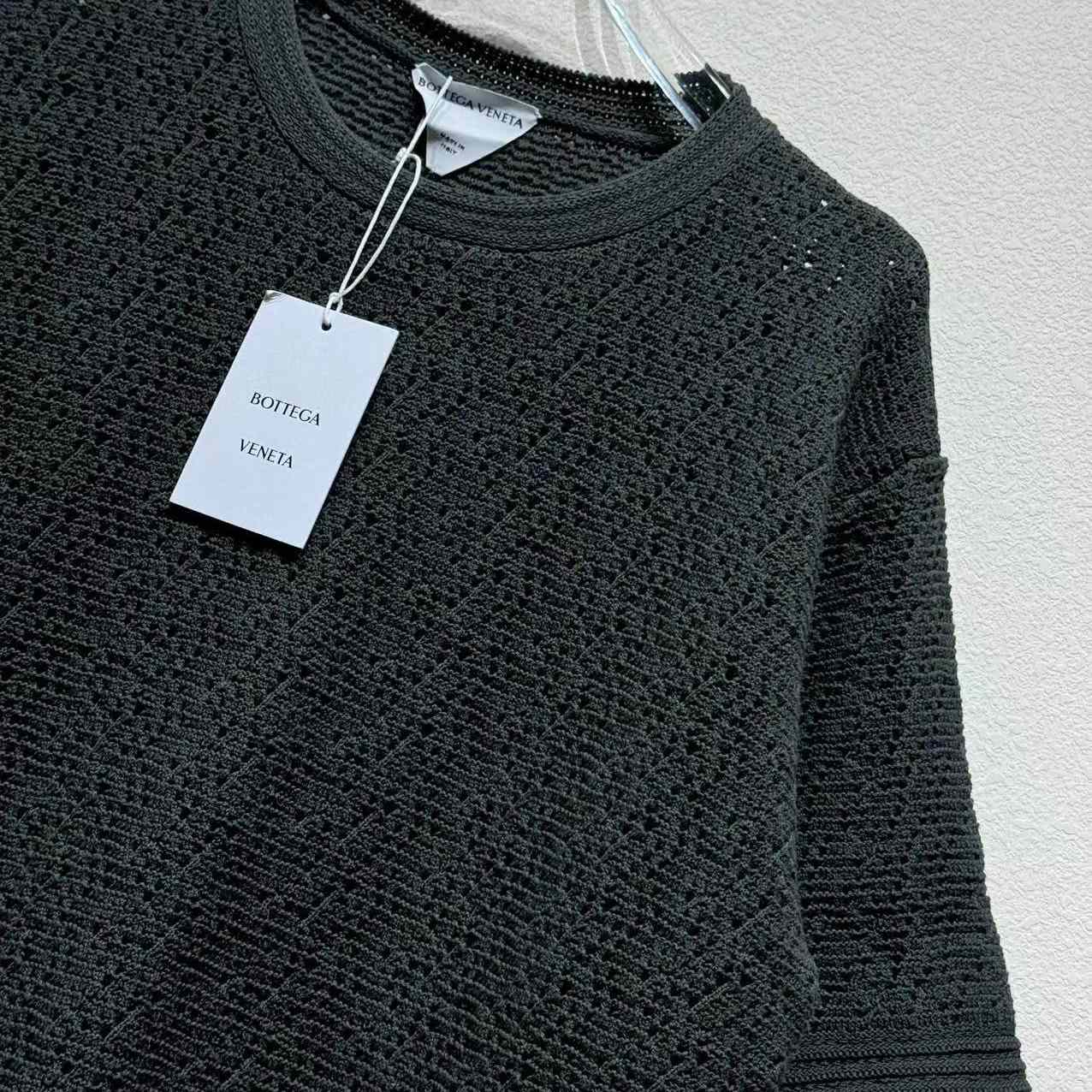 Bottega Veneta Men's Crochet Knit Tee - DesignerGu