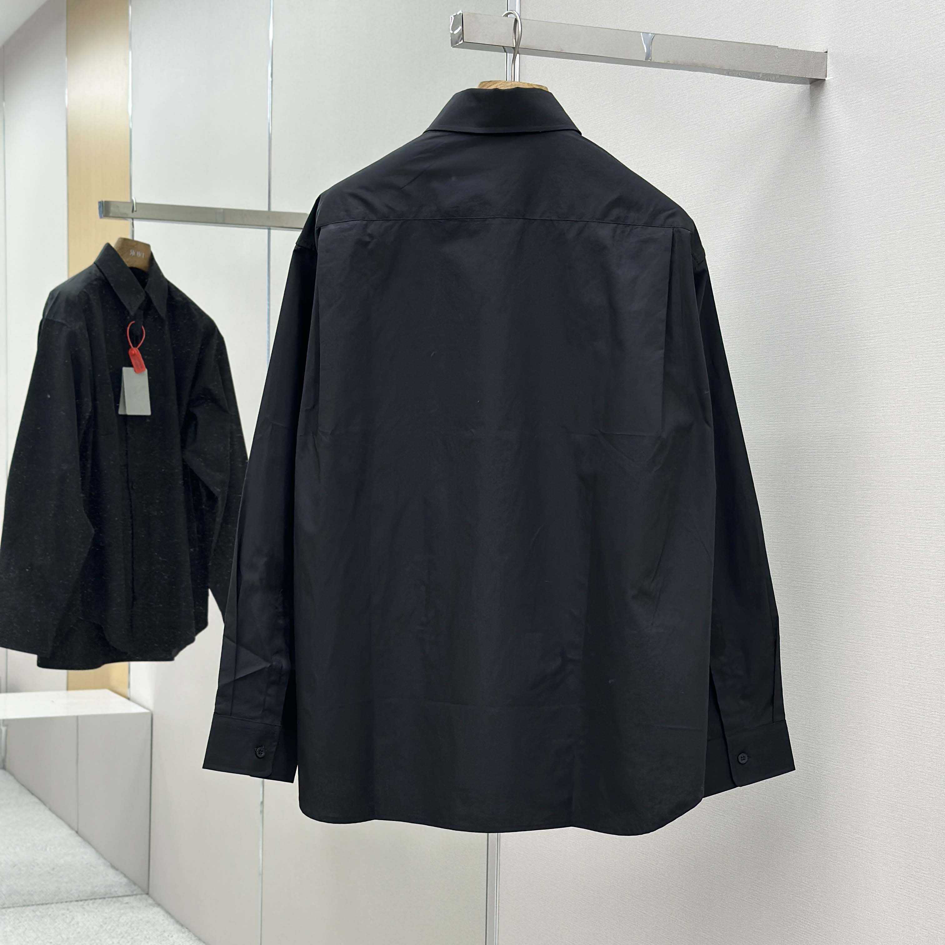 Balenciaga Large Fit Shirt In Black Cotton Poplin - DesignerGu