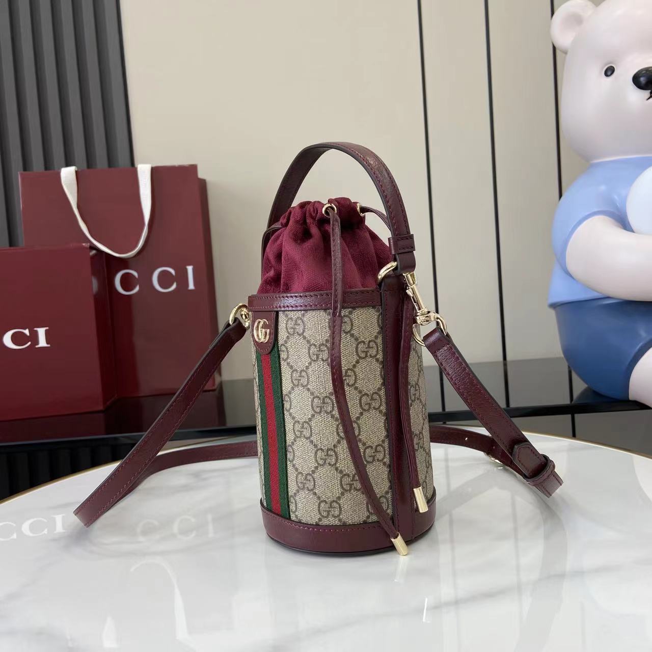 Gucci Ophidia Mini Bucket Bag   - DesignerGu