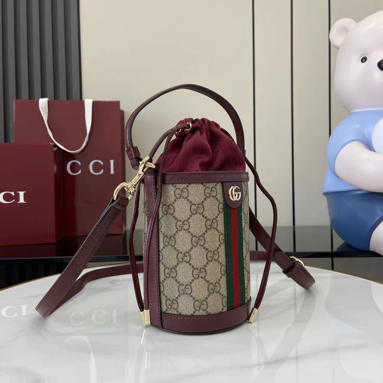 Gucci Ophidia Mini Bucket Bag   - DesignerGu