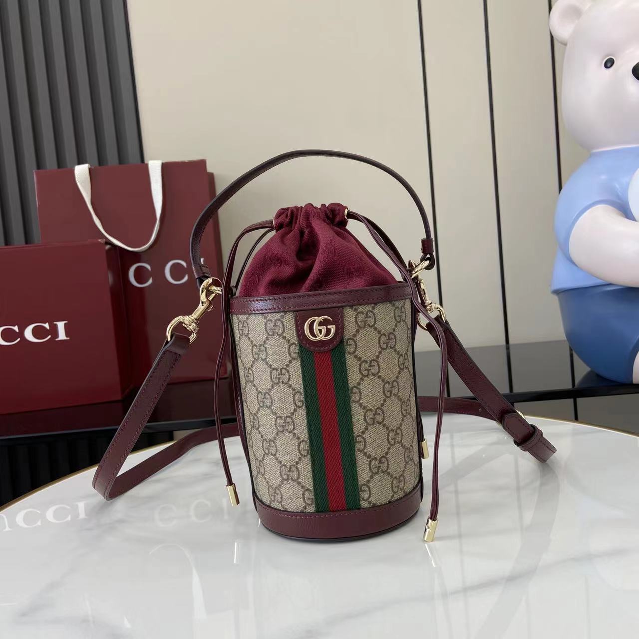 Gucci Ophidia Mini Bucket Bag   - DesignerGu