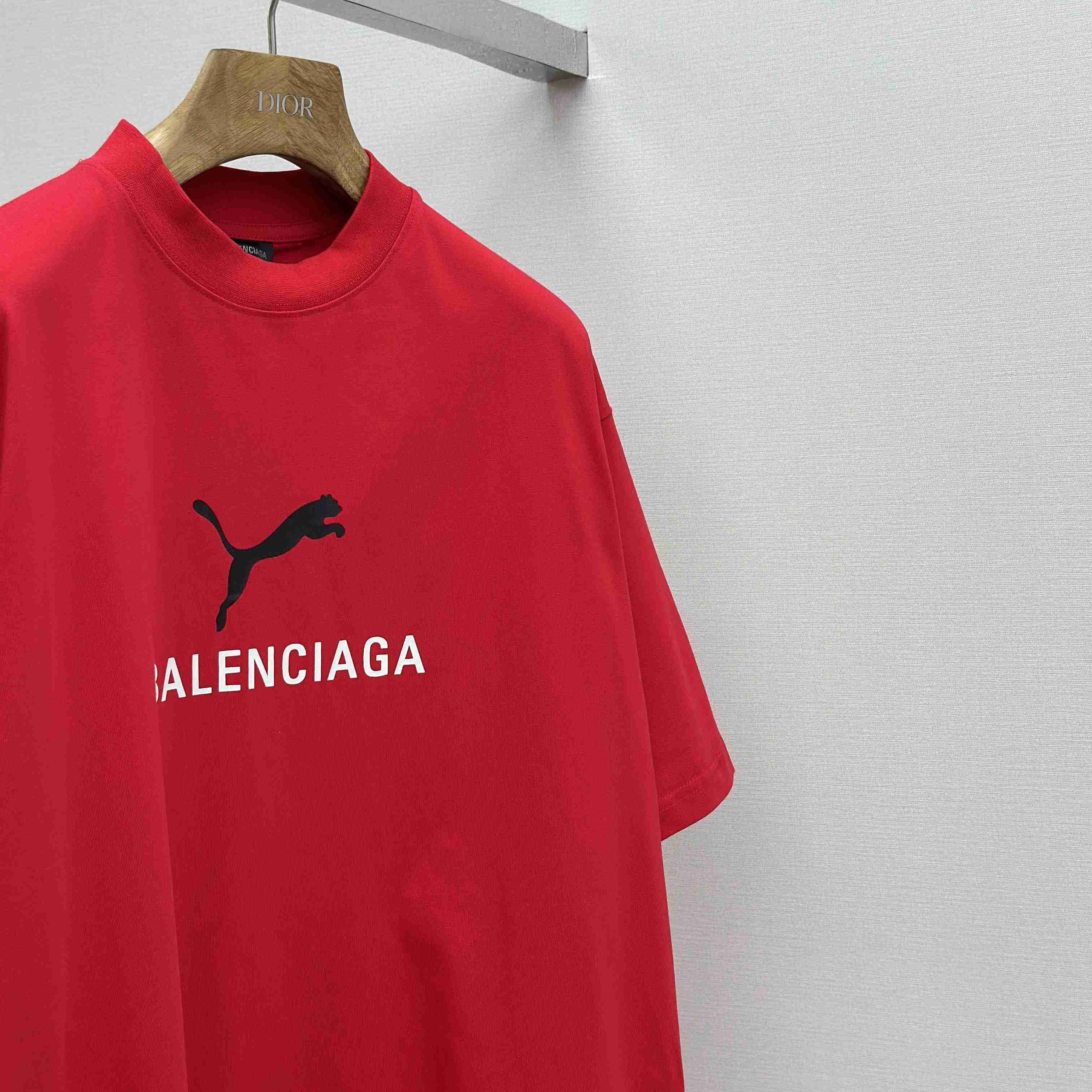 Balenciaga I PUMA Oversized T-Shirt in Red Dry Jersey - DesignerGu