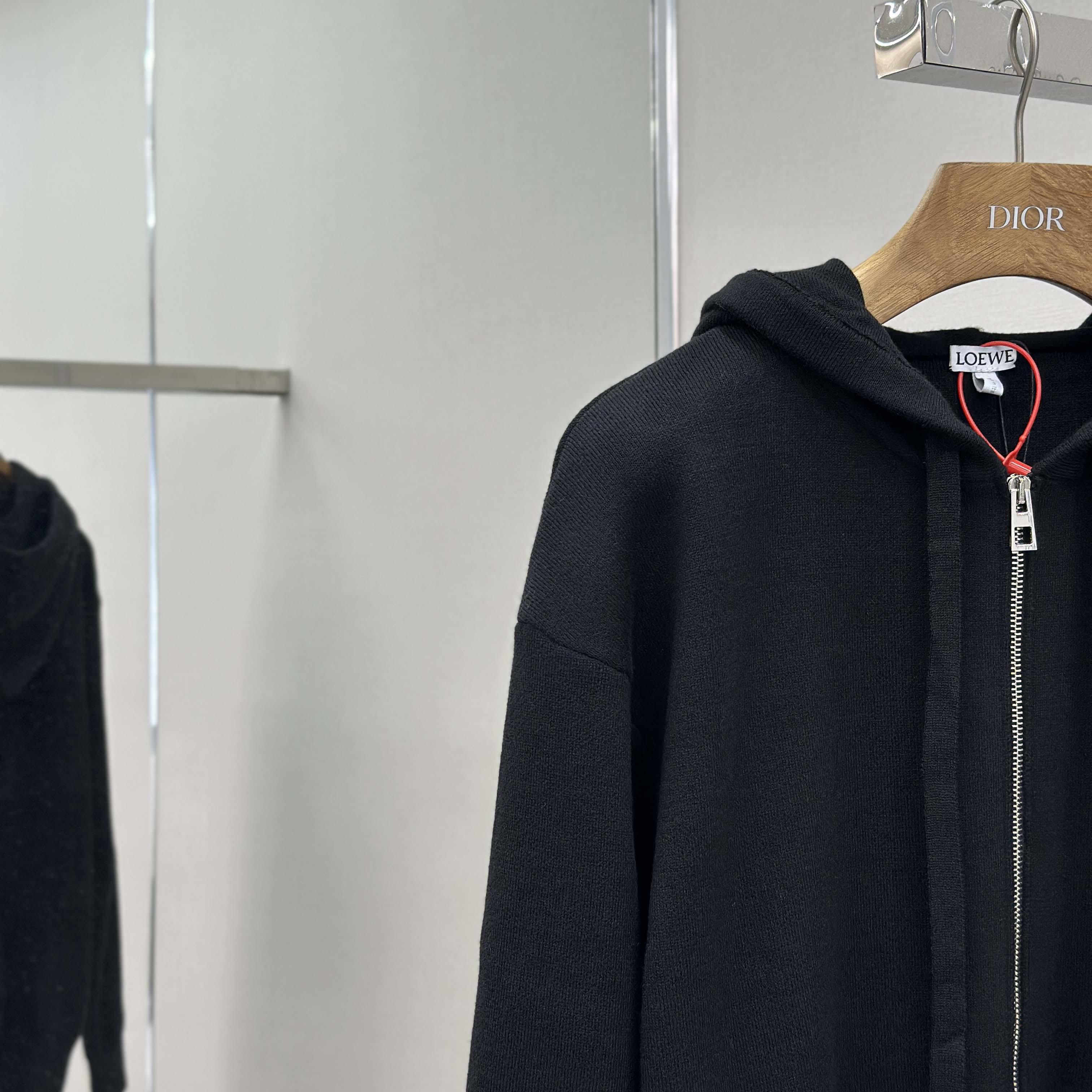 Loewe Anagram Zip-up Hoodie In Wool - DesignerGu