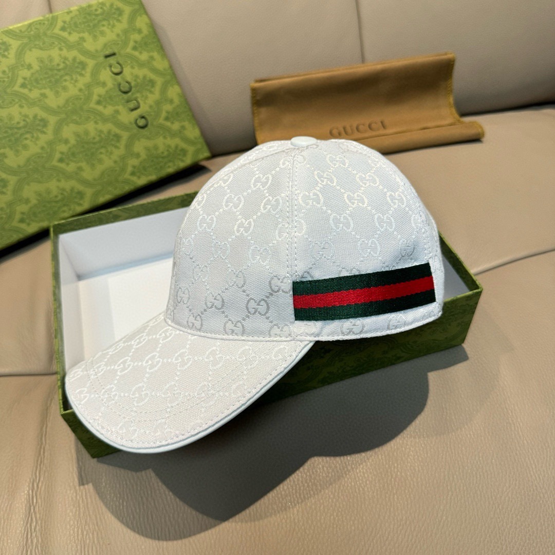 Gucci Original GG Canvas Baseball Hat With Web - DesignerGu