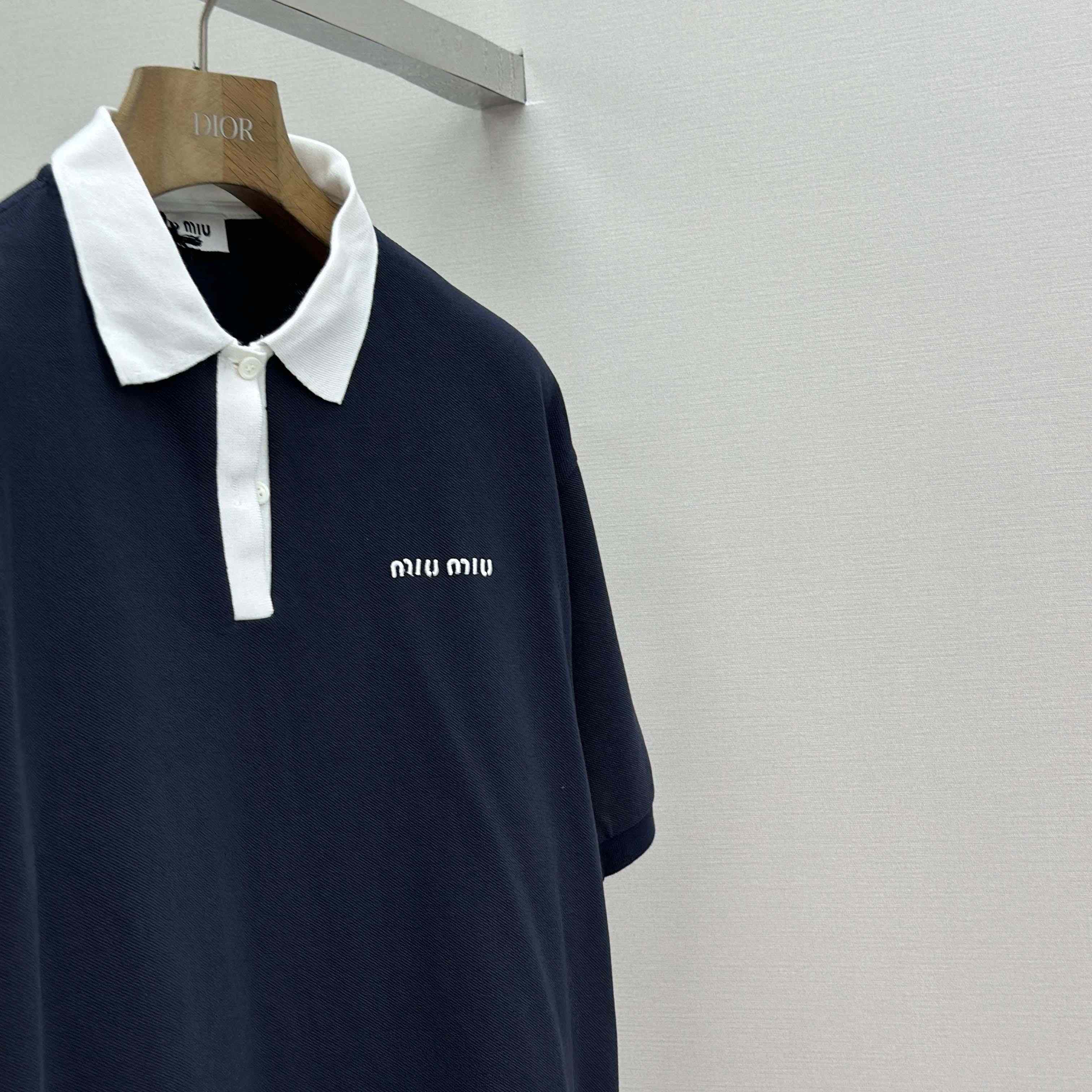Miu Miu Cotton Piqué Polo Shirt - DesignerGu