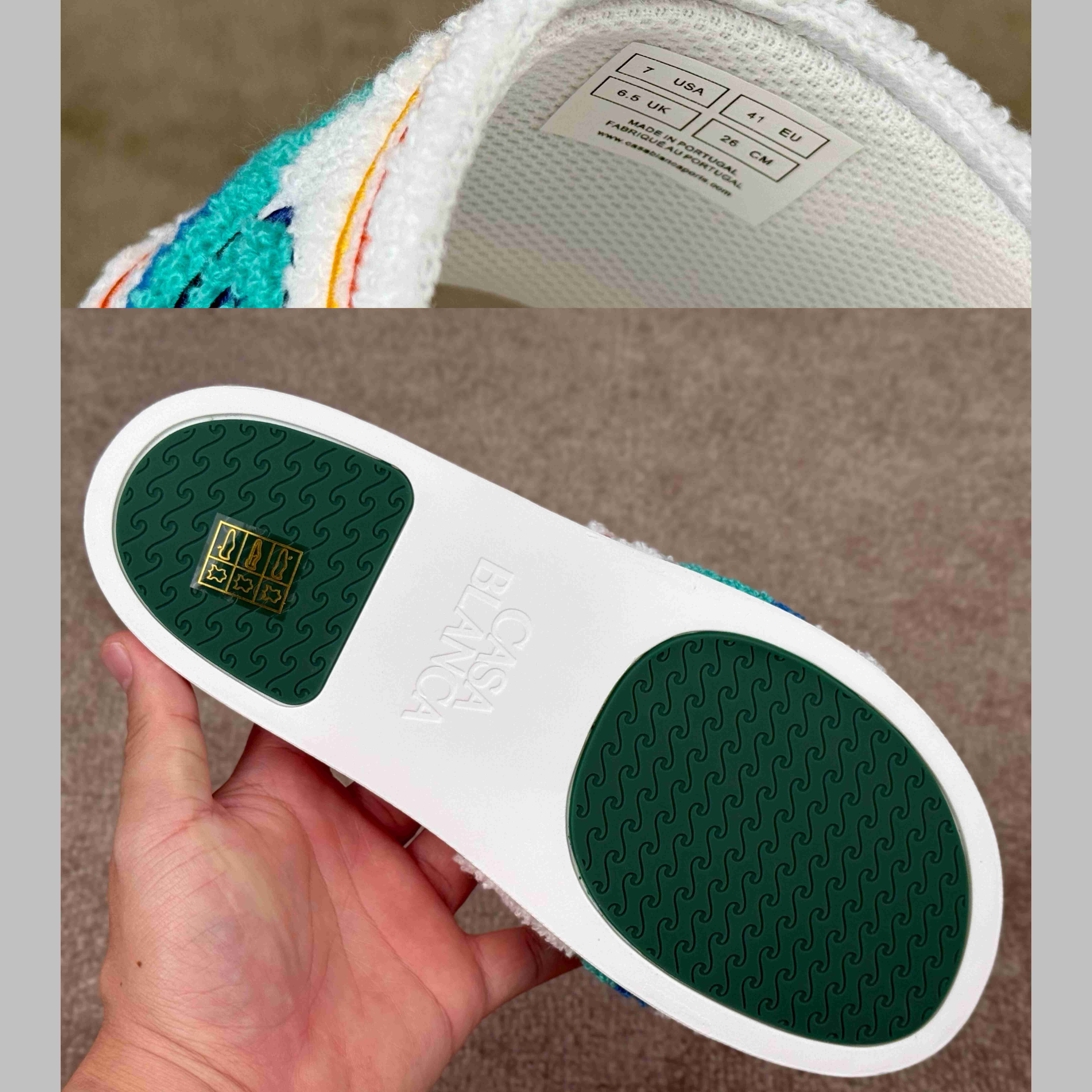 Casablanca Men's Embroidered Terry Slide Sandals - DesignerGu