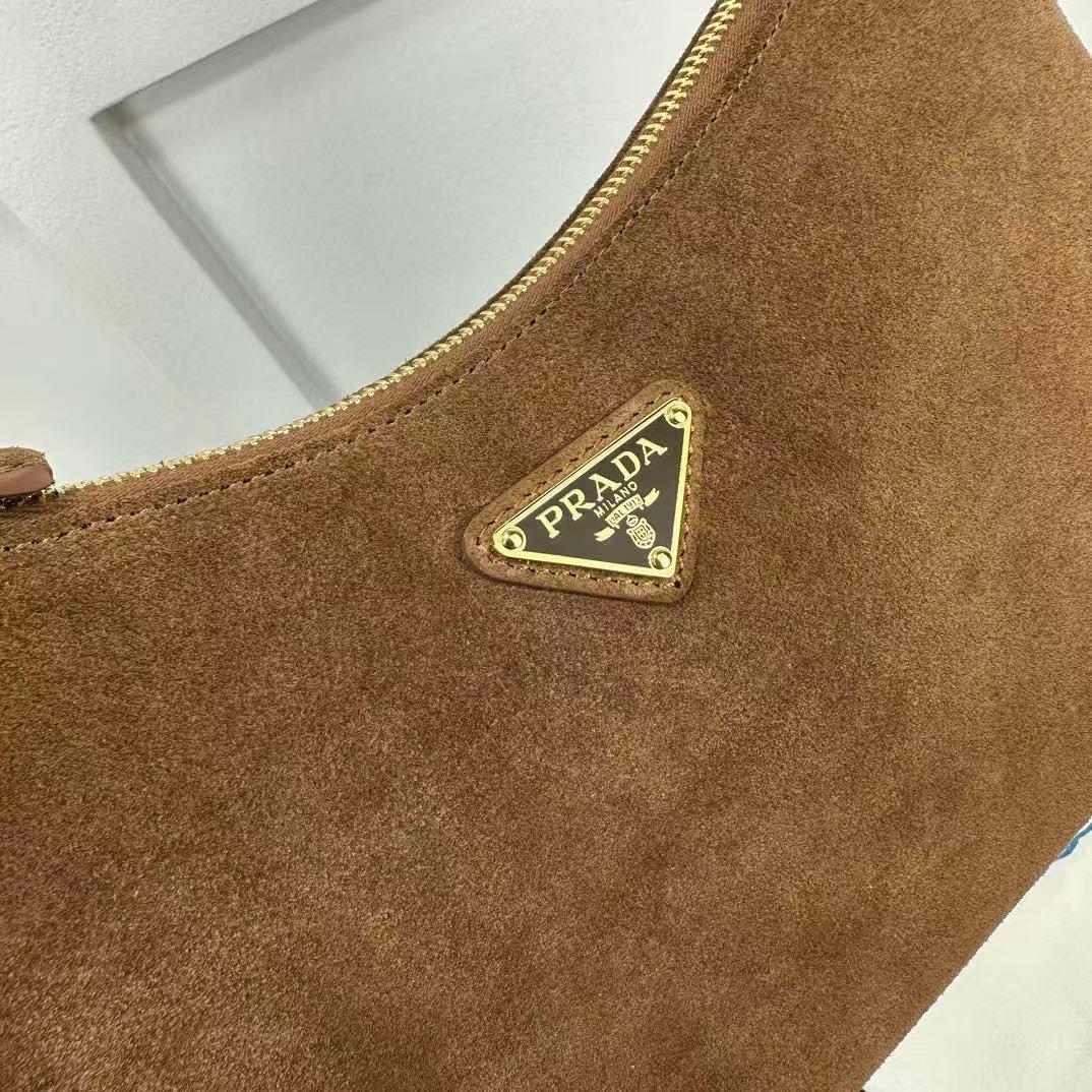 Prada Aimée Medium Suede Shoulder Bag - DesignerGu