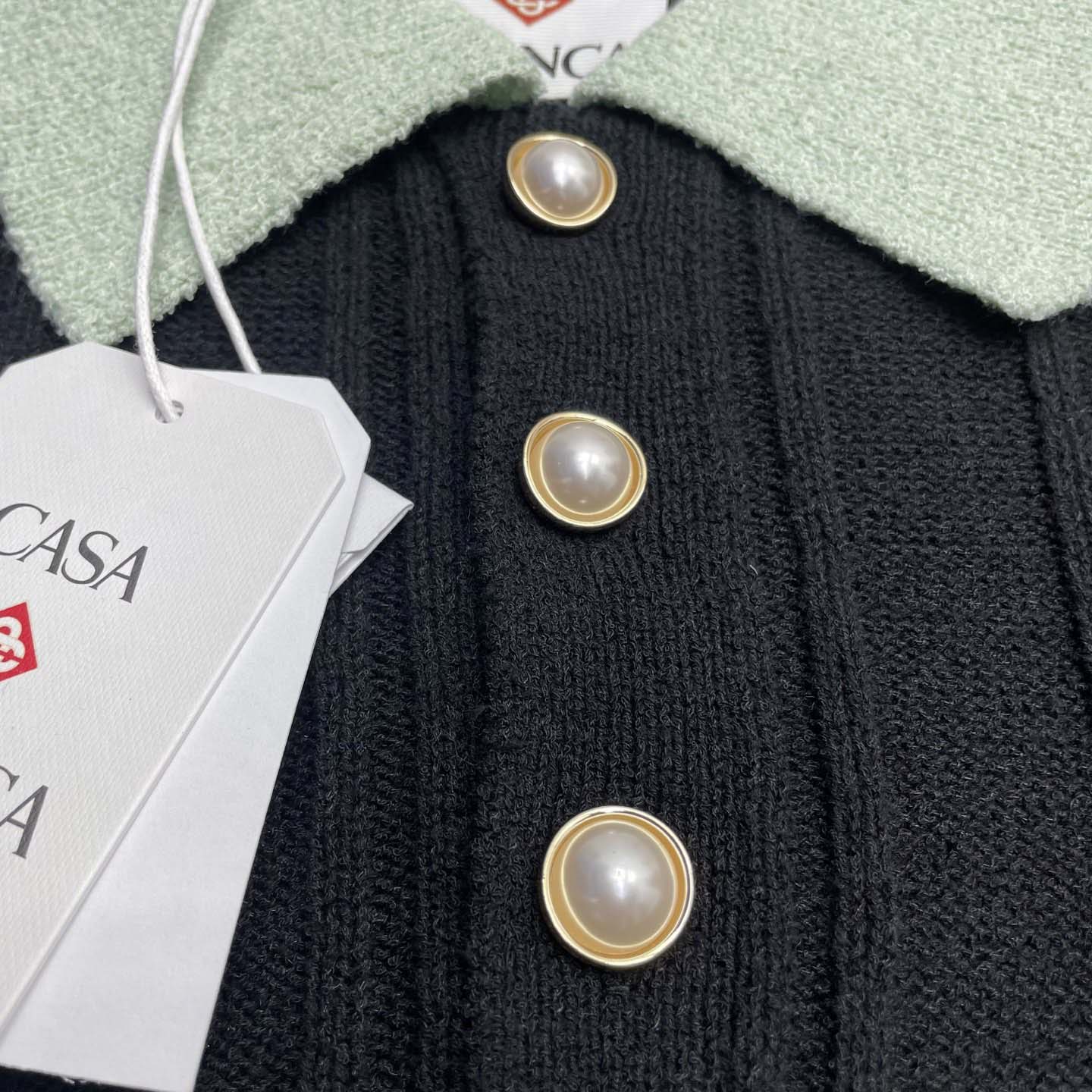 Casablanca Boucle Long Sleeve Polo Shirt     D0101 - DesignerGu