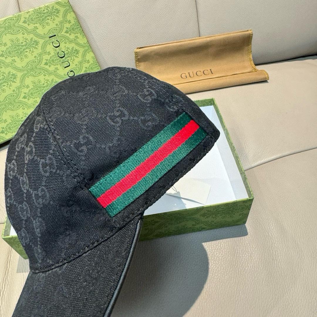 Gucci Original GG Canvas Baseball Hat With Web - DesignerGu
