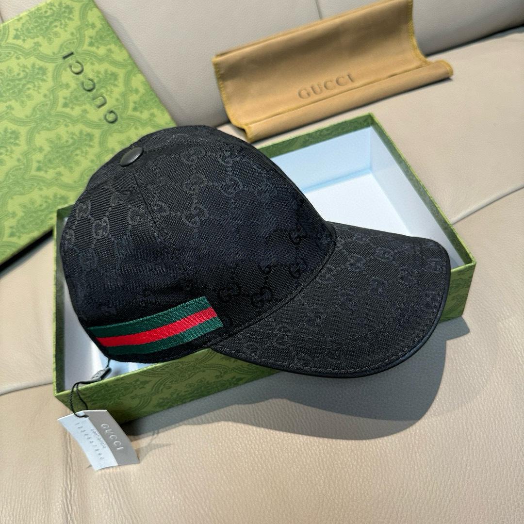 Gucci Original GG Canvas Baseball Hat With Web - DesignerGu