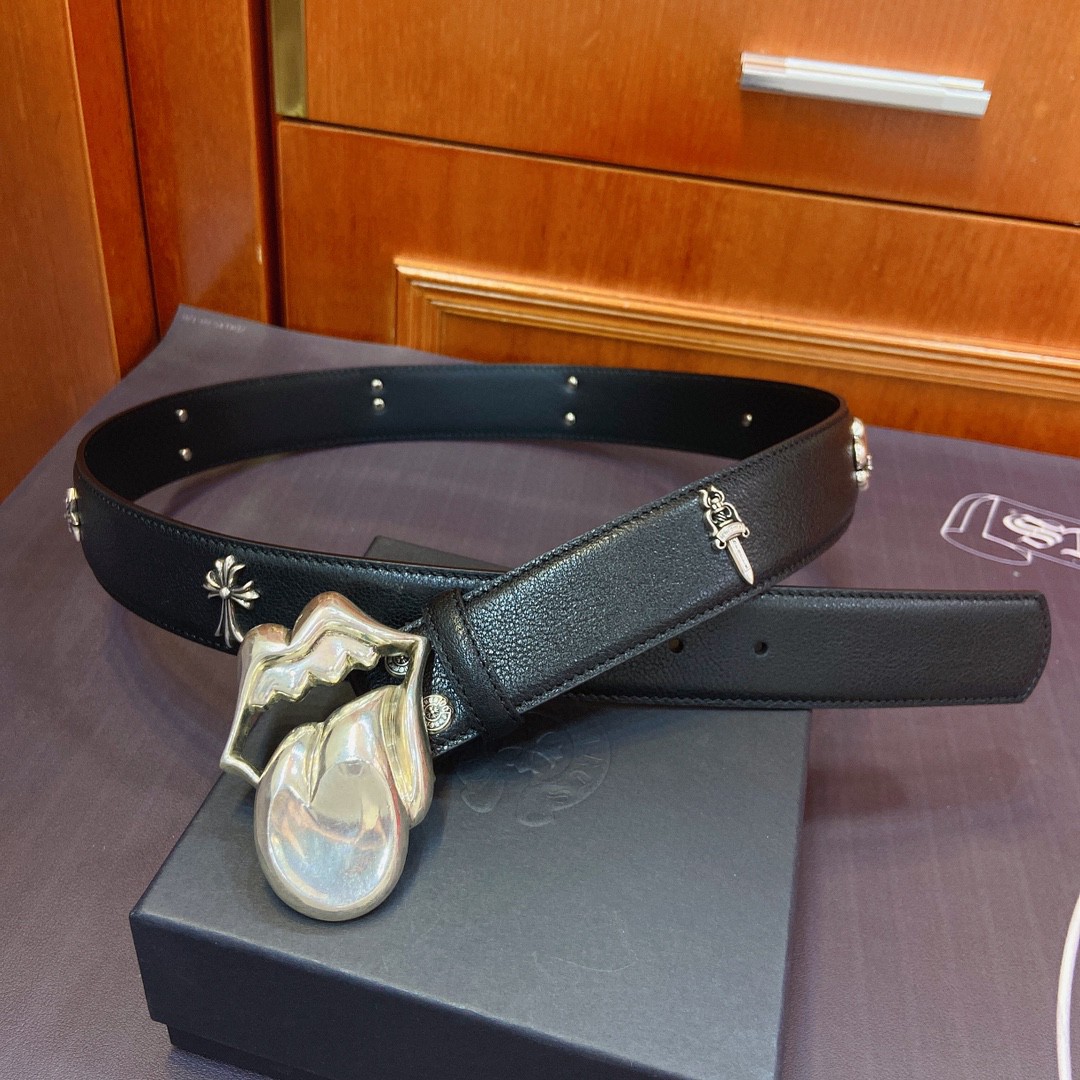 Chrome Hearts Leather Belt   - DesignerGu