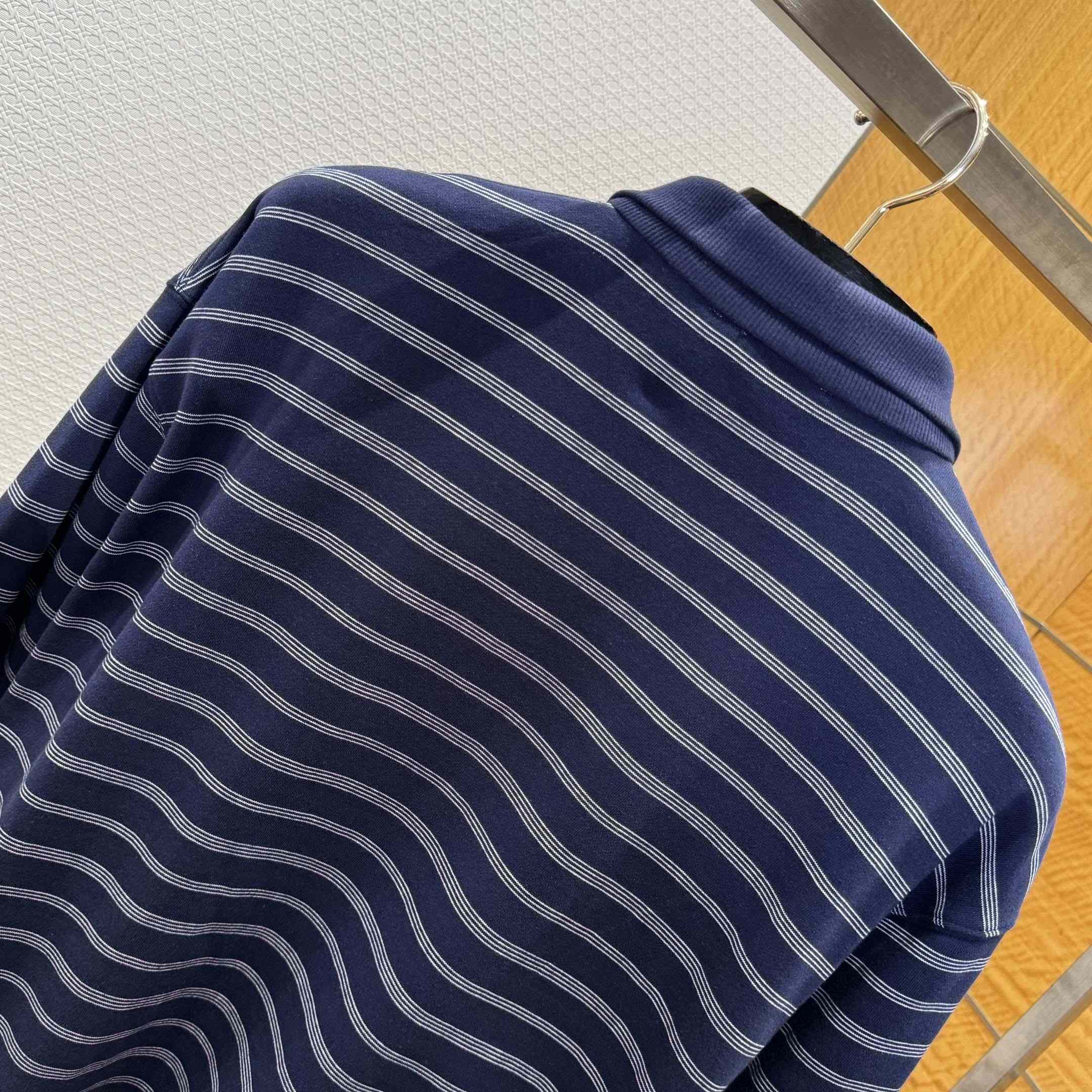 Miu Miu Striped ZIp-Up Polo Shirt - DesignerGu