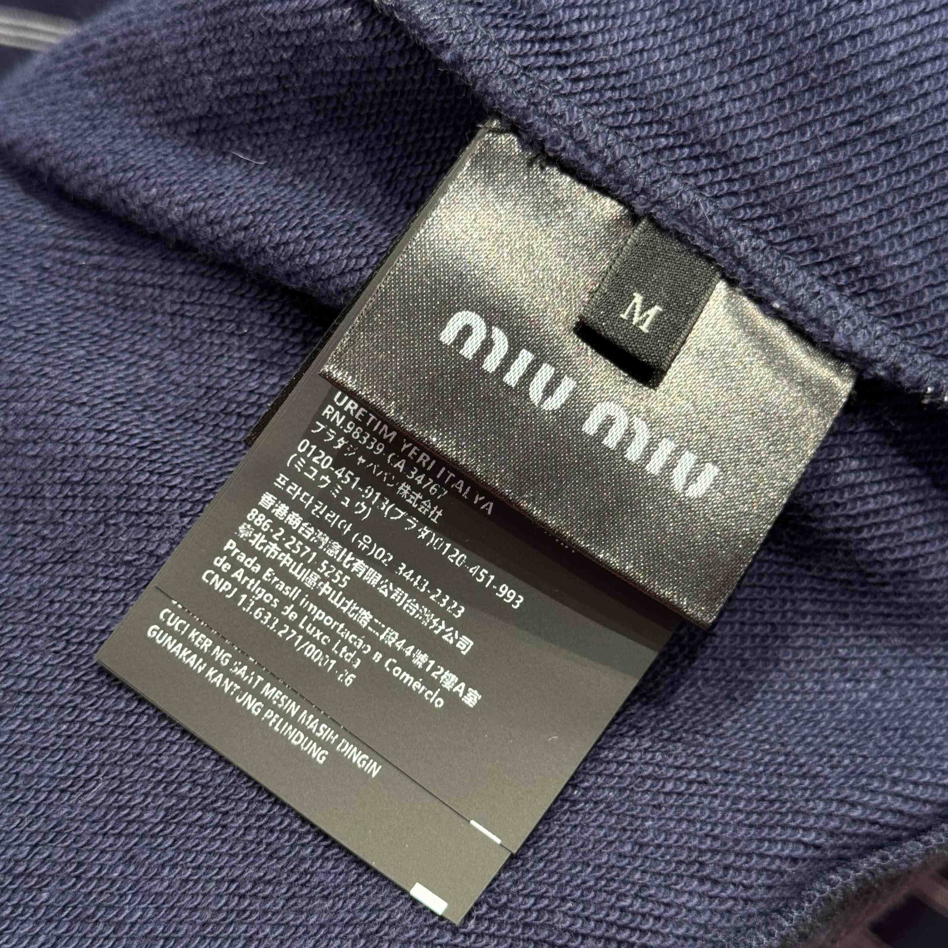 Miu Miu Striped ZIp-Up Polo Shirt - DesignerGu