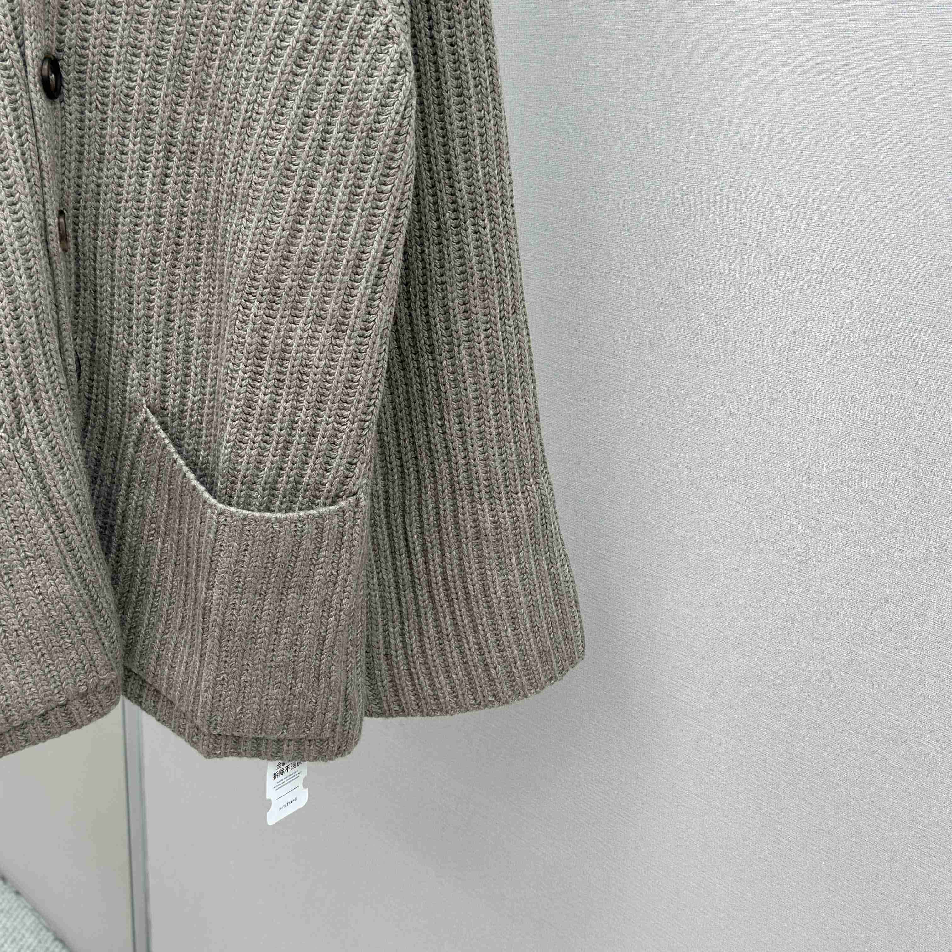 Bottega Veneta Neutral V-Neck Knit Cardigan - DesignerGu