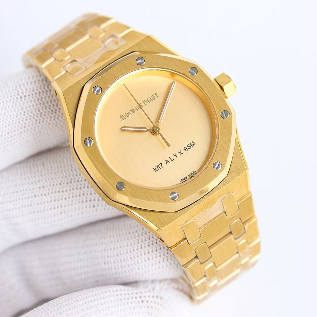 Audemars Piguet Royal Oak 15550BA Champagne Dial 1017 ALYX 9SM in Yellow Gold - DesignerGu