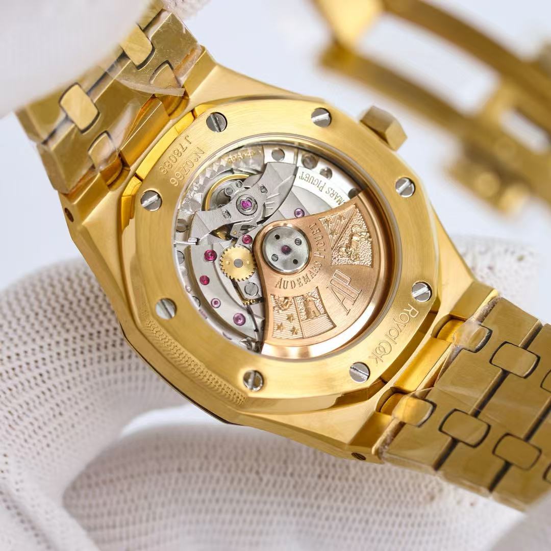 Audemars Piguet Royal Oak 15550BA Champagne Dial 1017 ALYX 9SM in Yellow Gold - DesignerGu