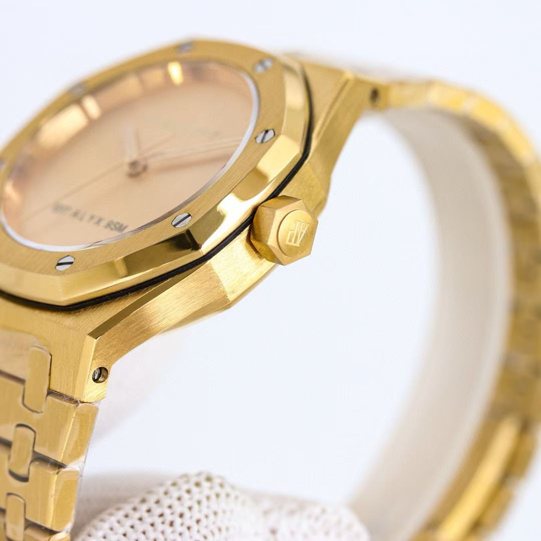 Audemars Piguet Royal Oak 15550BA Champagne Dial 1017 ALYX 9SM in Yellow Gold - DesignerGu