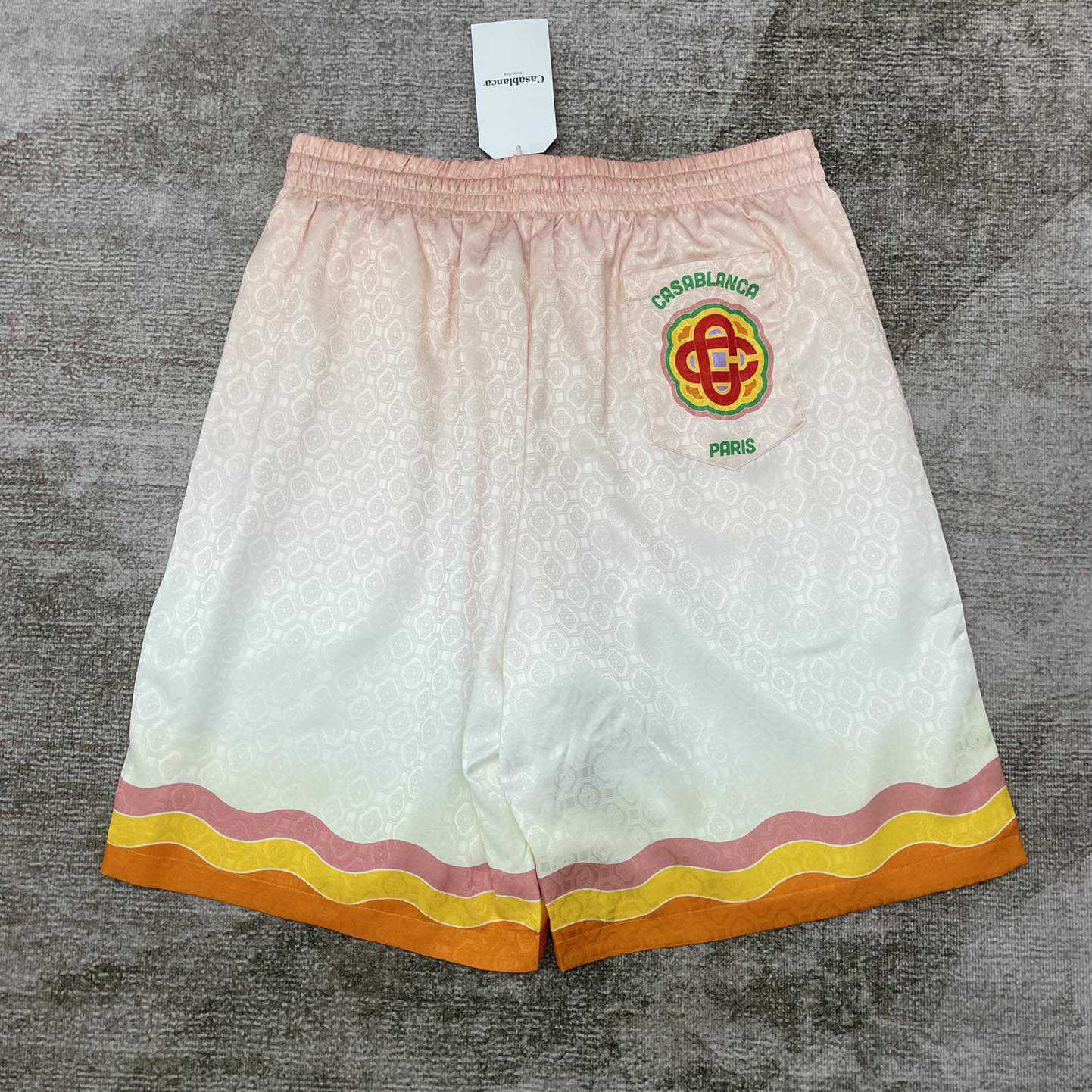 Casablanca Rainbow Monogram Silk Shorts   3451 - DesignerGu