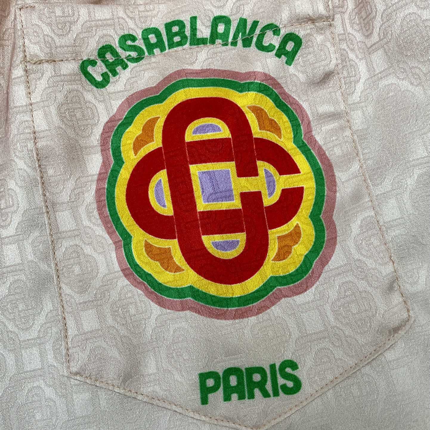 Casablanca Rainbow Monogram Silk Shorts   3451 - DesignerGu