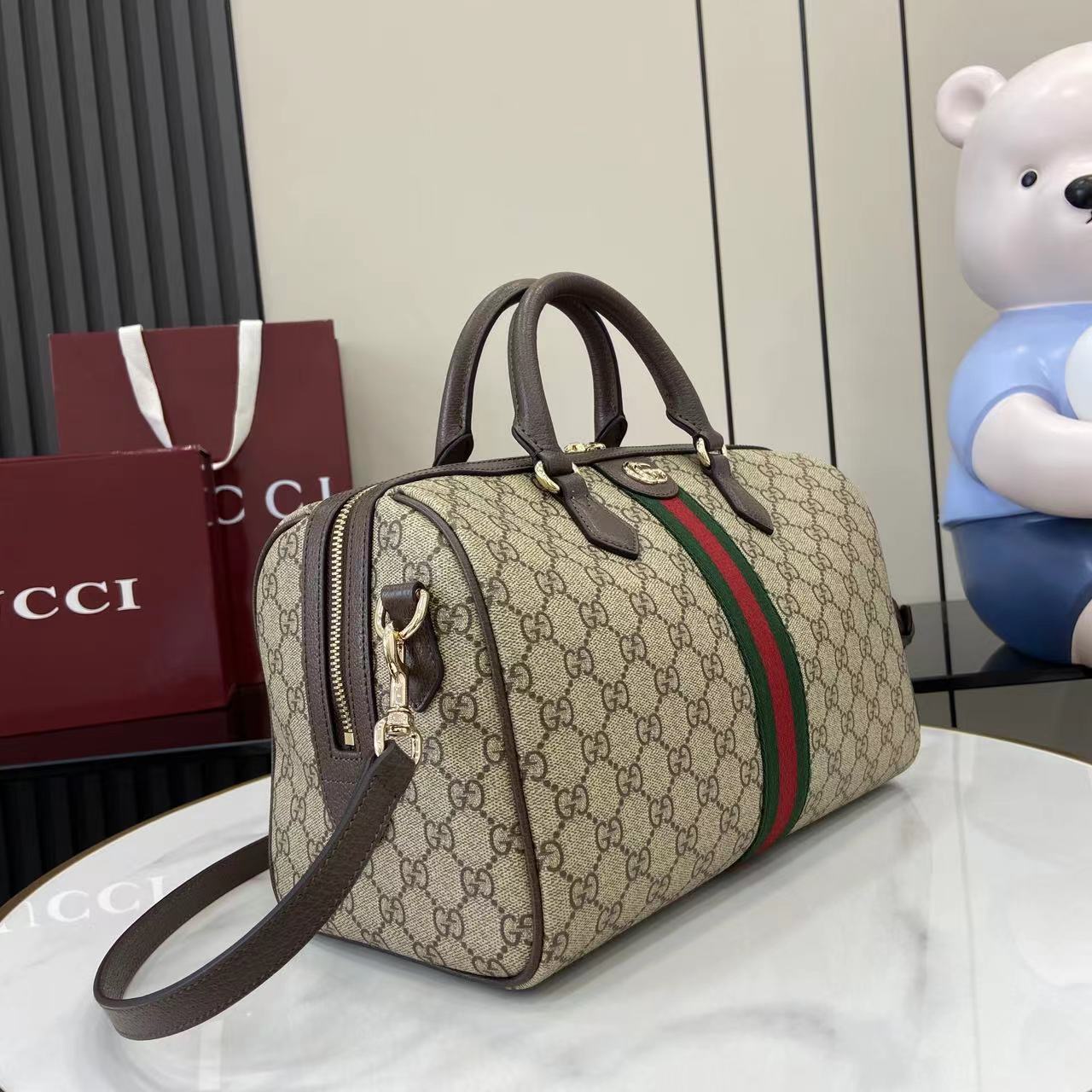 Gucci Ophidia Large Boston Bag - DesignerGu