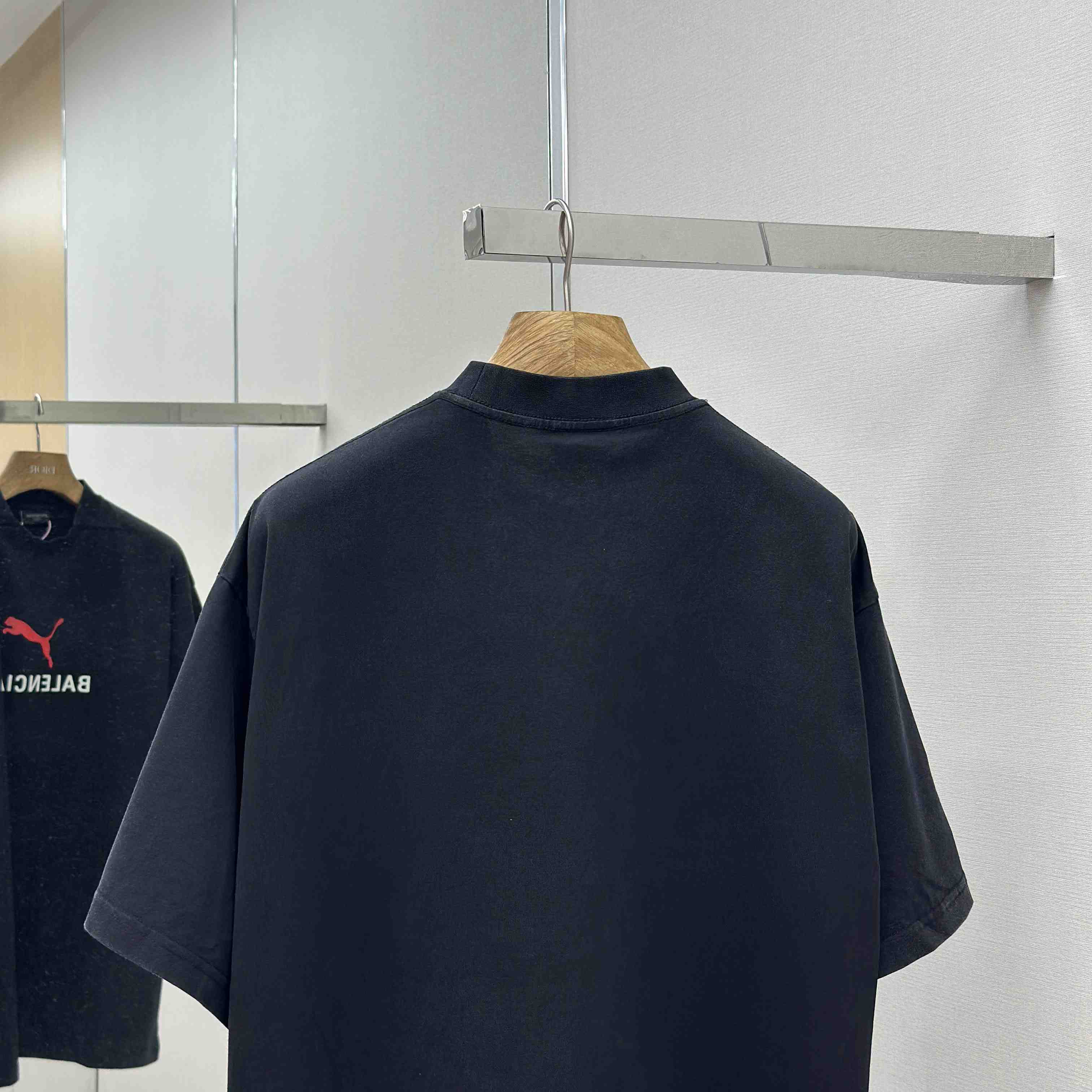 Balenciaga I PUMA Oversized T-Shirt in faded washed black dry jersey - DesignerGu