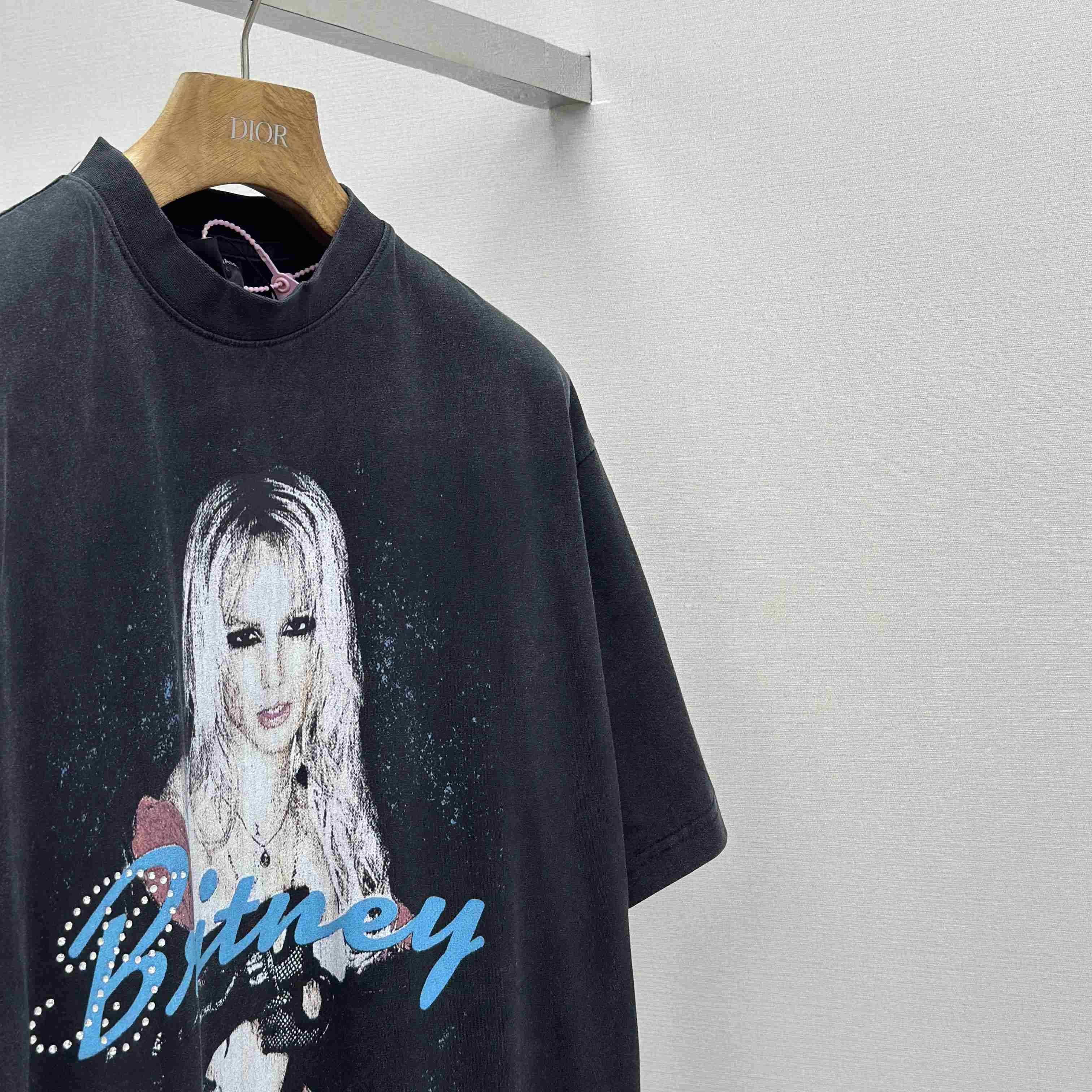 Balenciaga Music | Britney Spears Series Oversized T-Shirt In Faded Black - DesignerGu