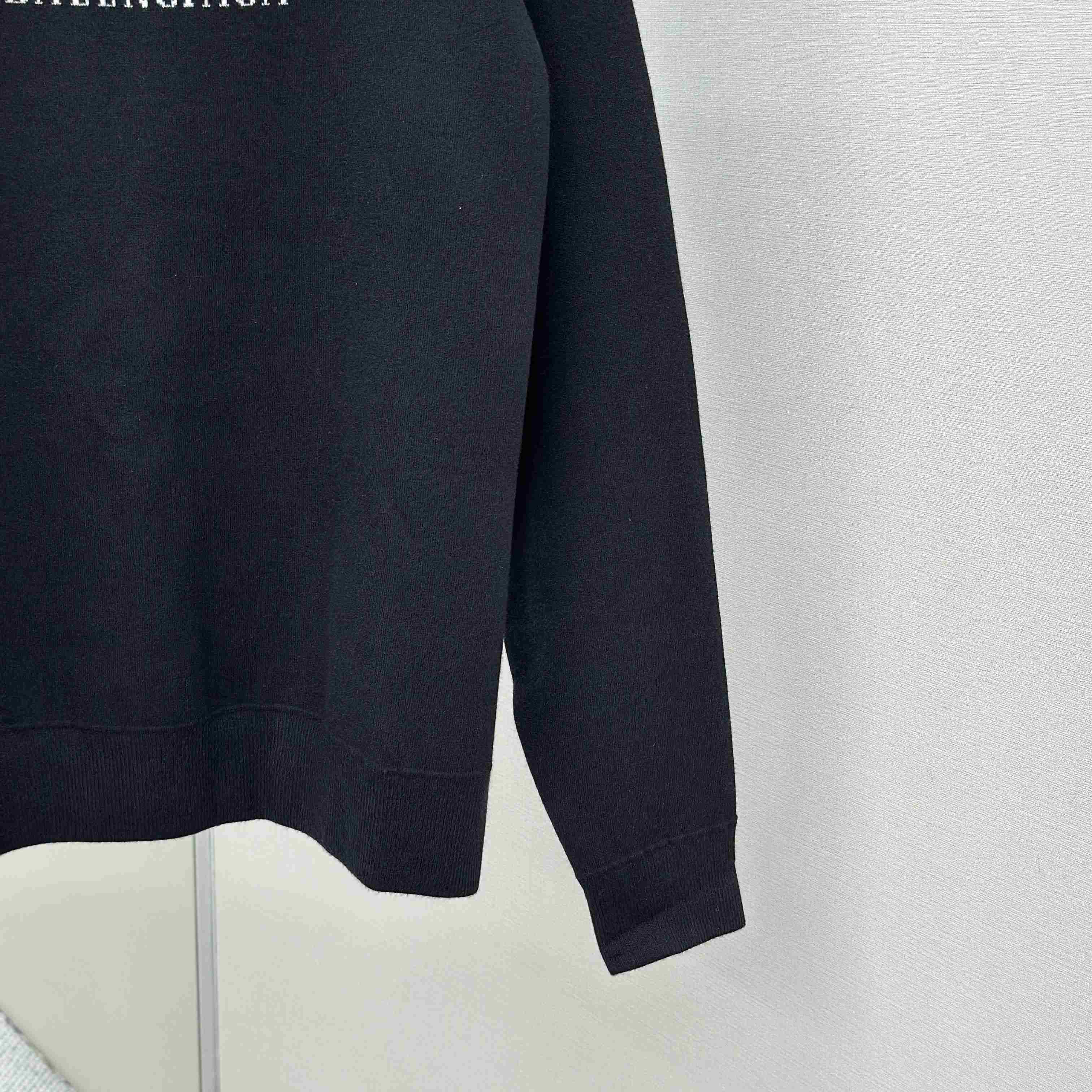Balenciaga Crewneck Sweater In Black And White Wool Knit - DesignerGu