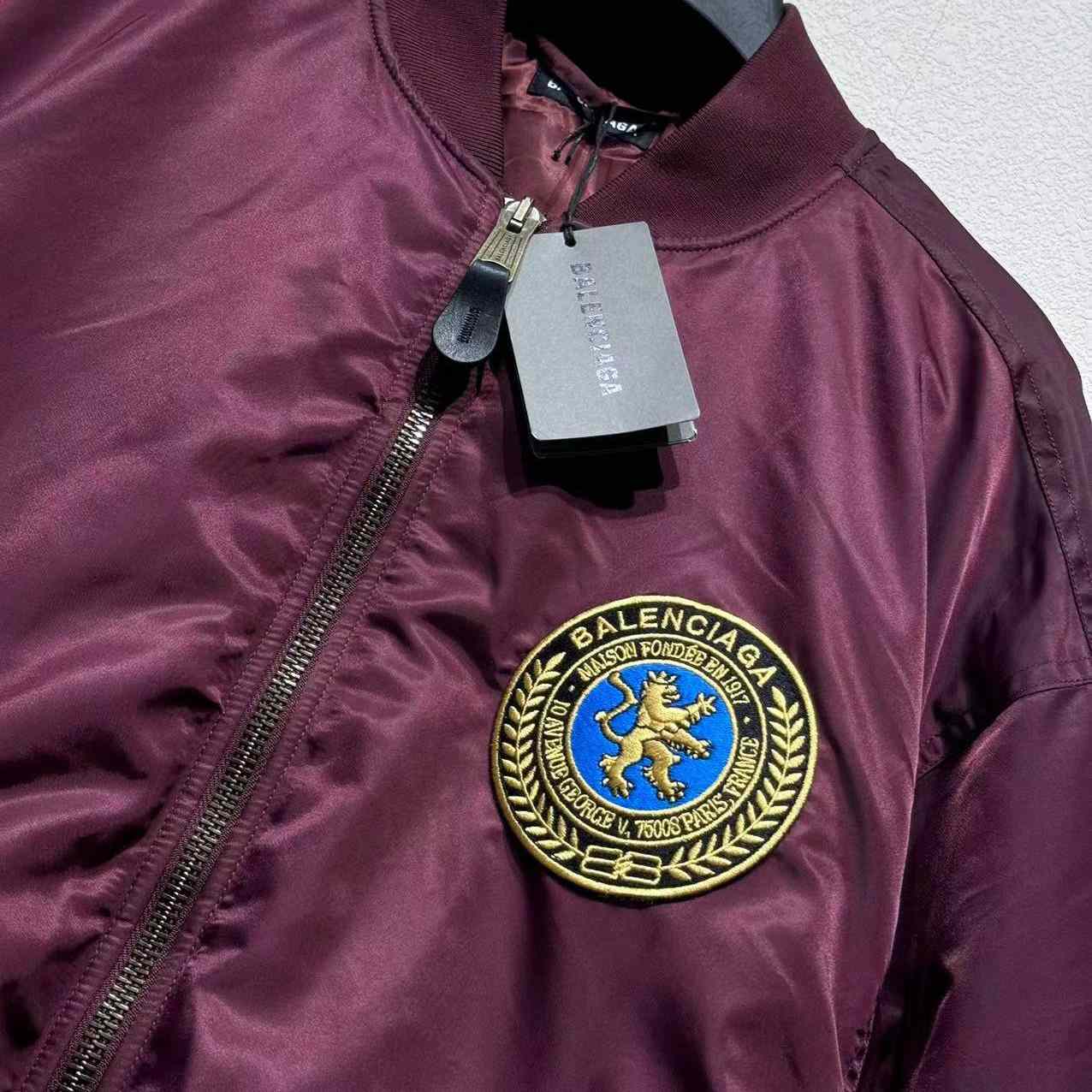 Balenciaga Bomber Jacket Large Fit In Dark Purple - DesignerGu