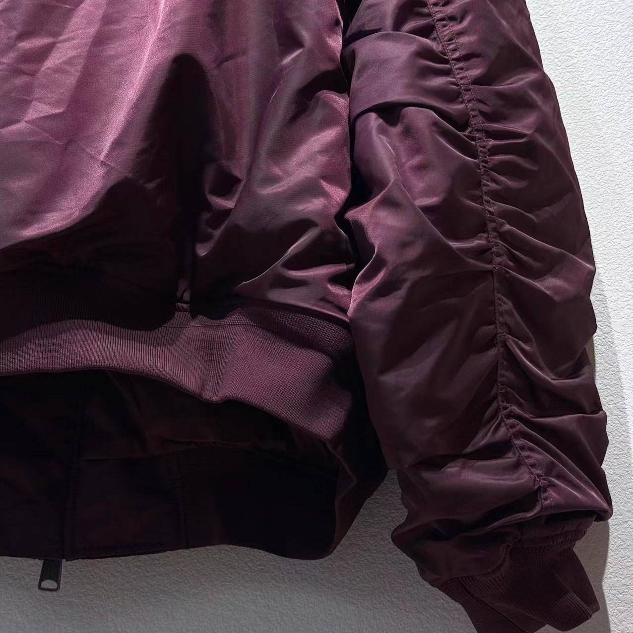 Balenciaga Bomber Jacket Large Fit In Dark Purple - DesignerGu