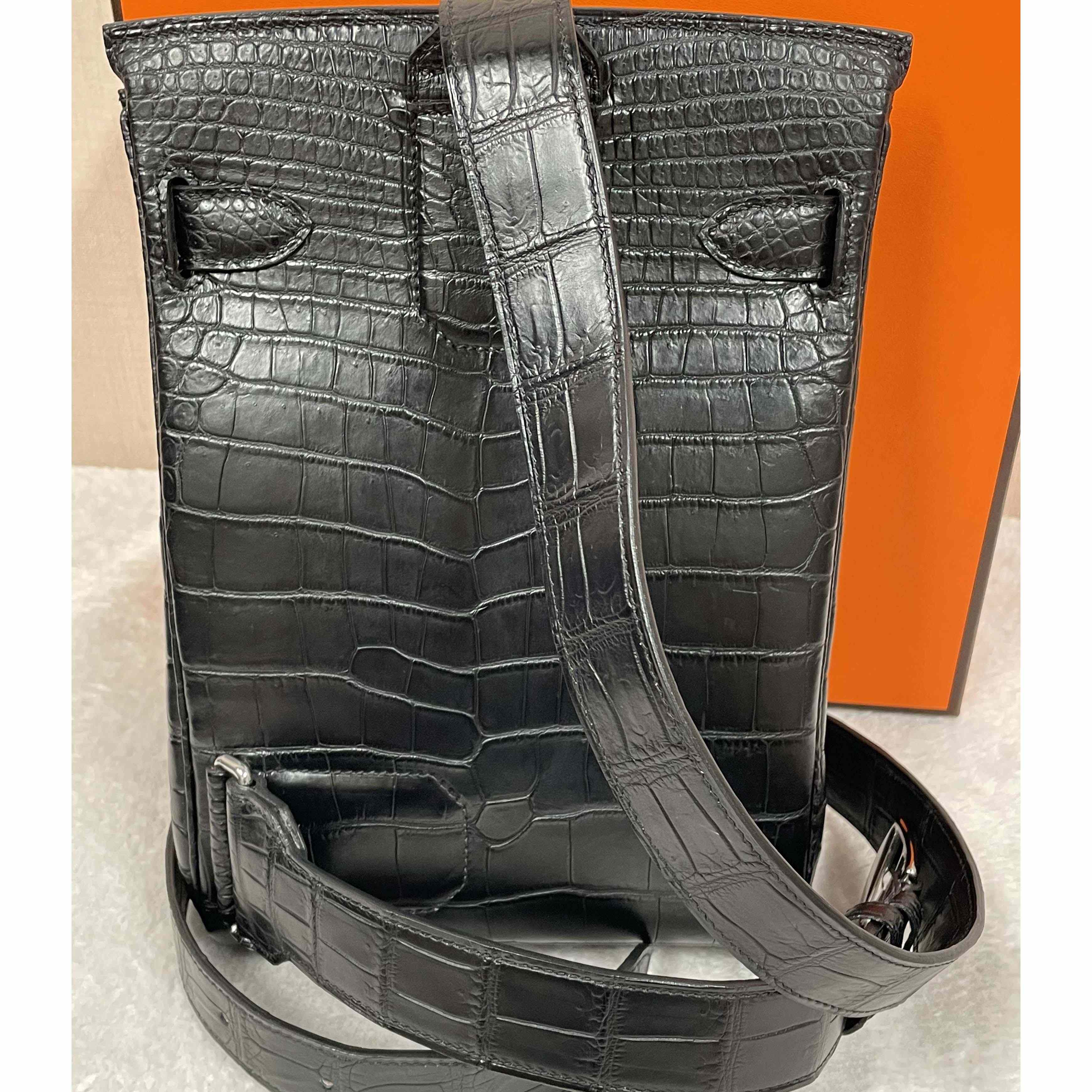 Hermes Hac-a-Dos Beton Croco PHW - DesignerGu