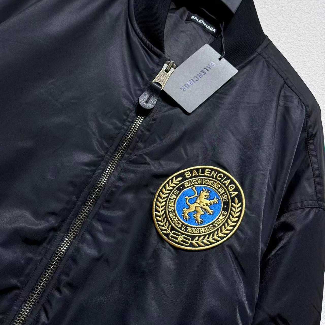 Balenciaga Bomber Jacket Large Fit In Black - DesignerGu