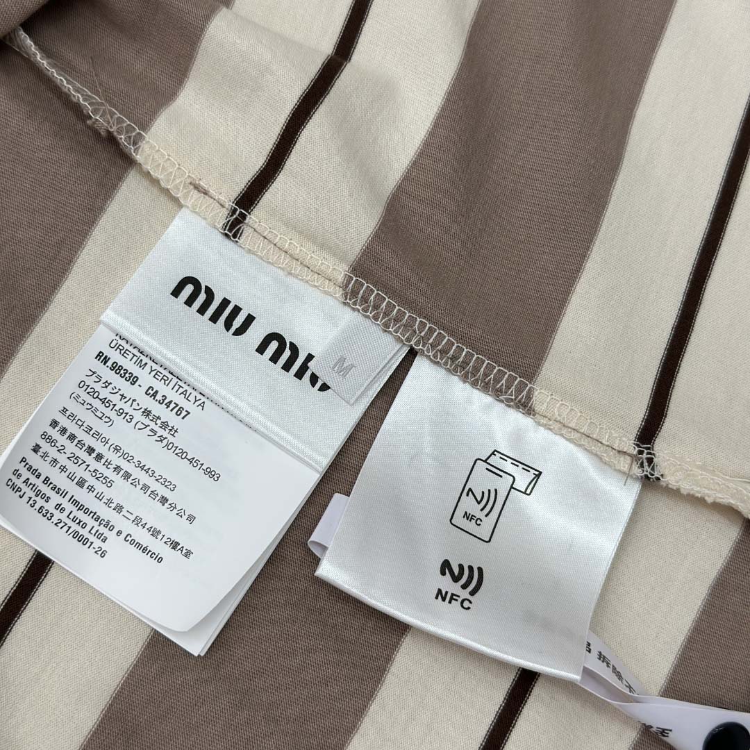 Miu Miu Striped Polo Shirt - DesignerGu