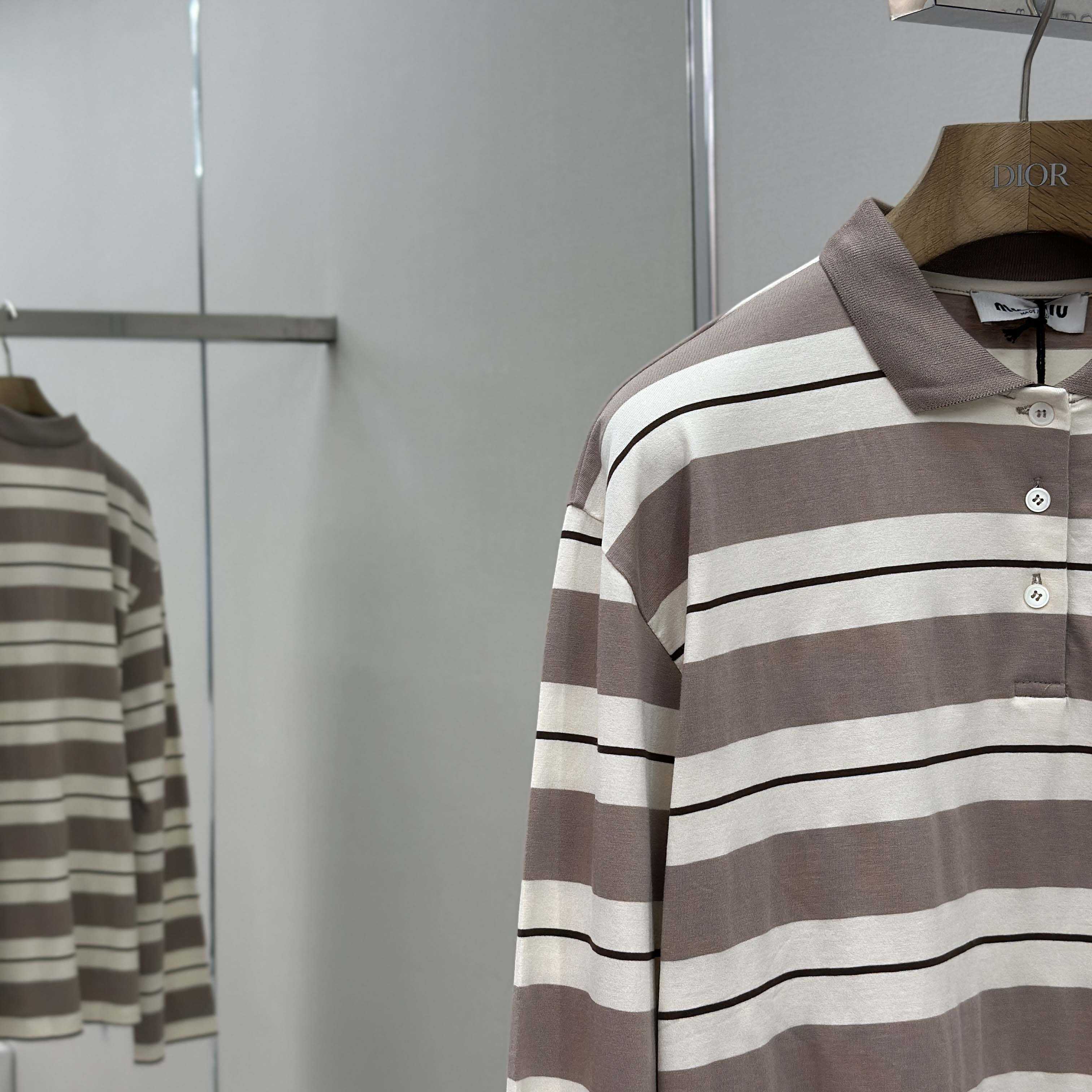 Miu Miu Striped Polo Shirt - DesignerGu