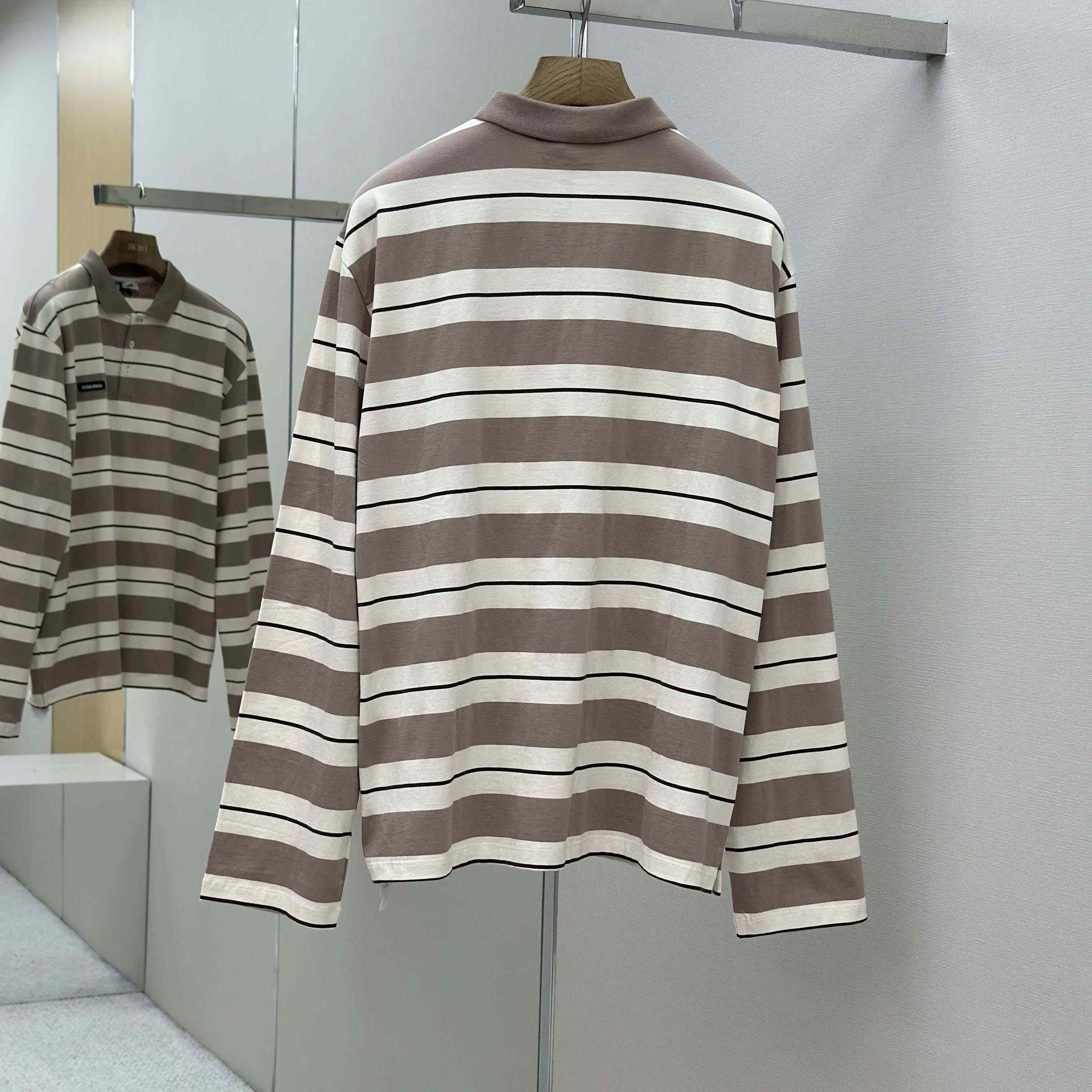 Miu Miu Striped Polo Shirt - DesignerGu