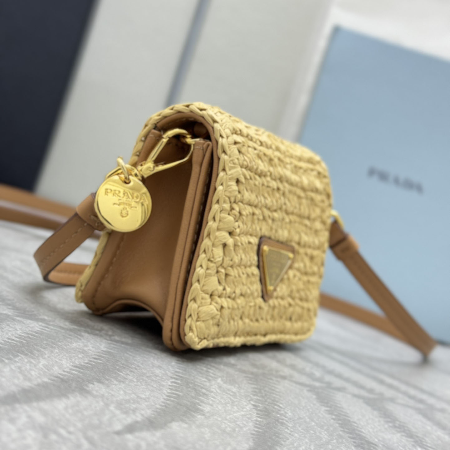 Prada Crochet Card Holder With Shoulder Strap - DesignerGu