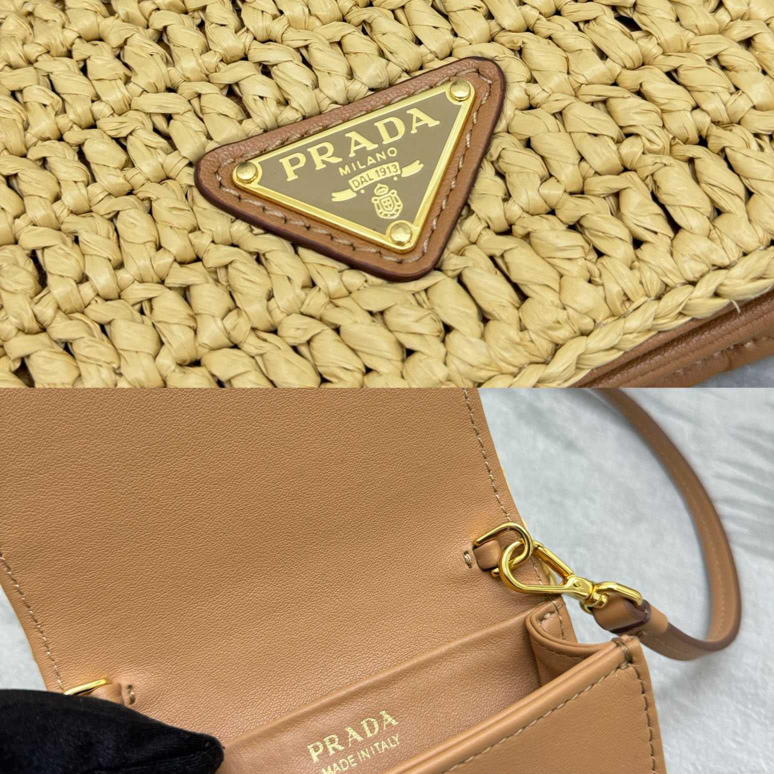 Prada Crochet Card Holder With Shoulder Strap - DesignerGu