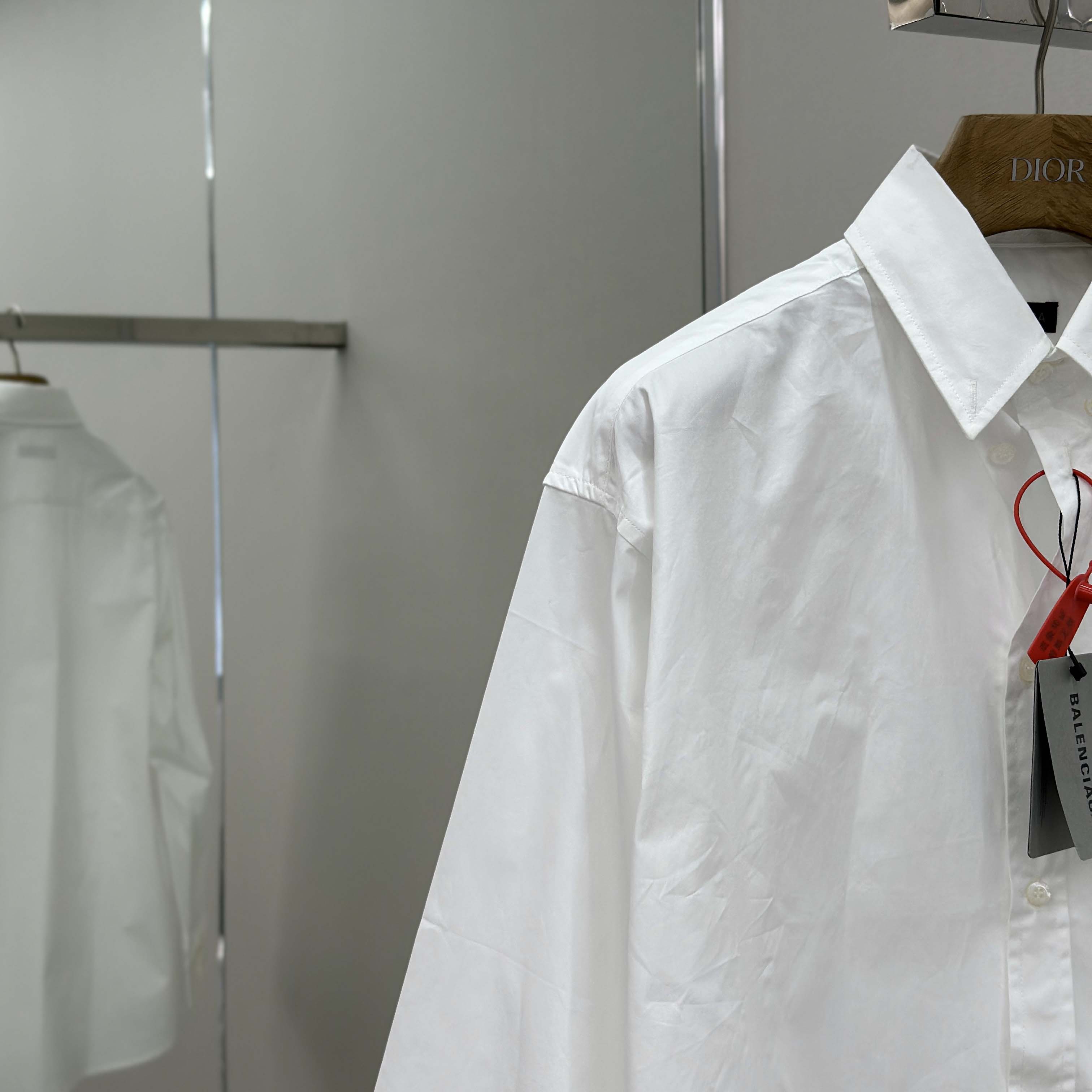 Balenciaga Large Fit Shirt In White Cotton Poplin - DesignerGu