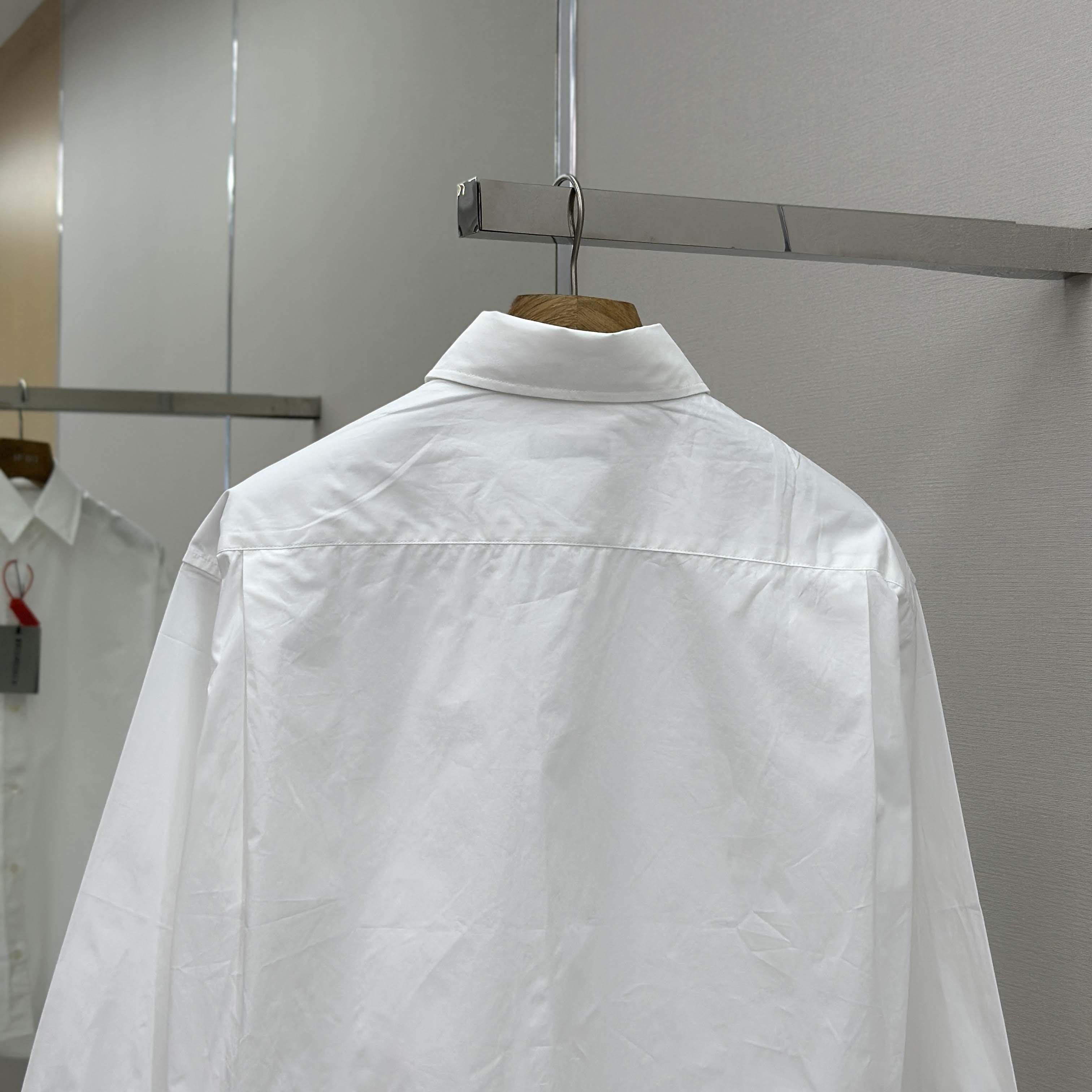 Balenciaga Large Fit Shirt In White Cotton Poplin - DesignerGu
