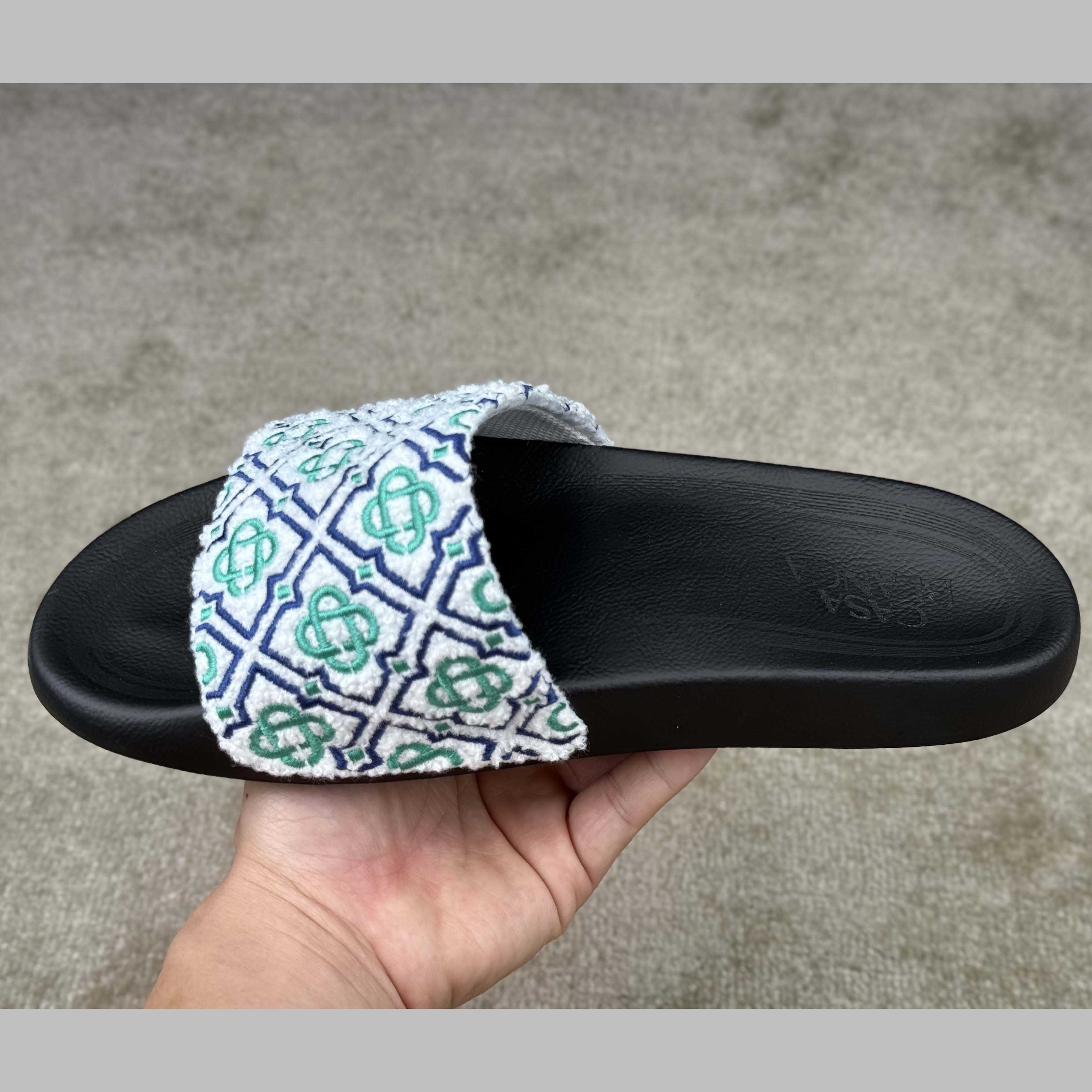 Casablanca Embroidered-monogram Slides - DesignerGu
